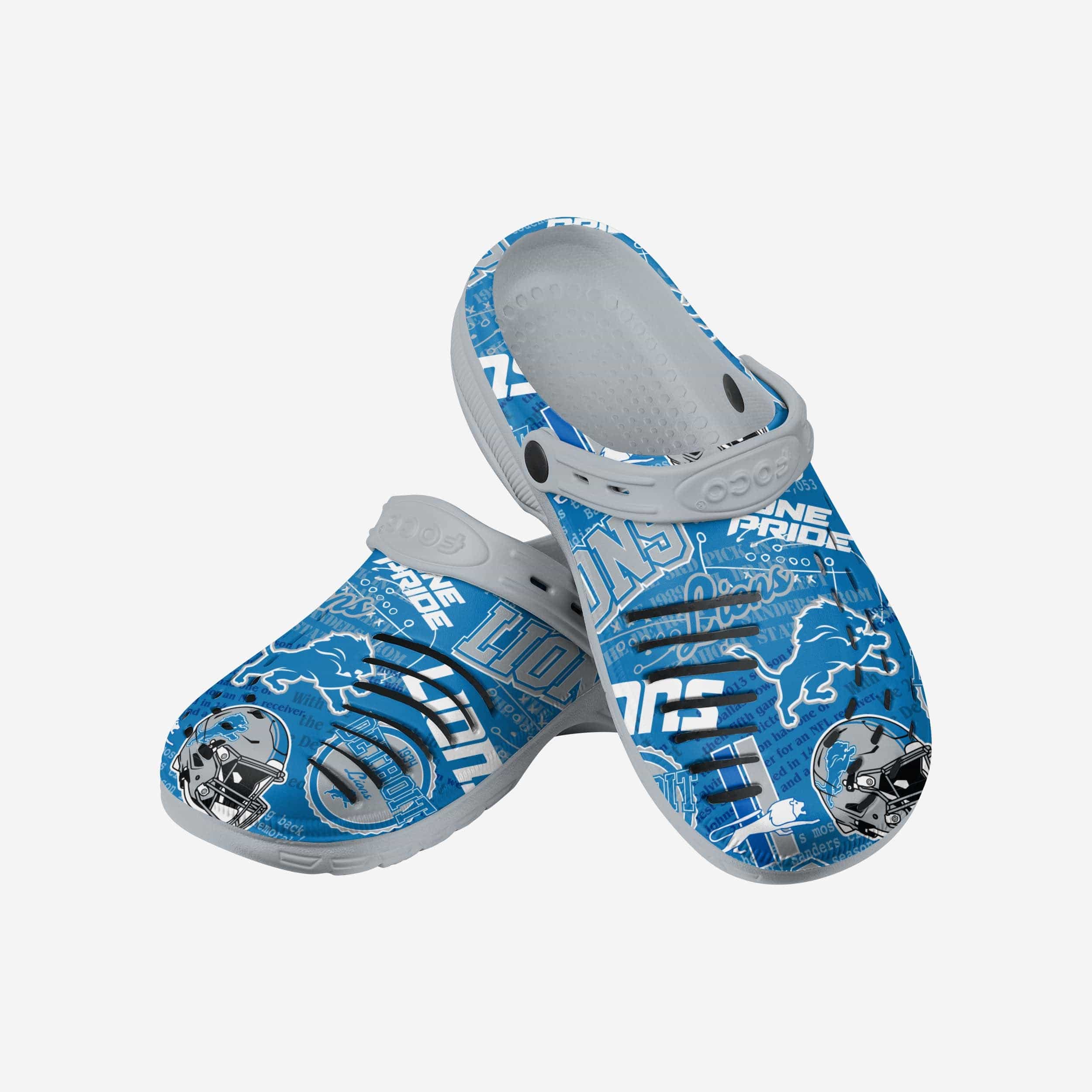 Detroit Lions Historic Print Clog With Strap - Image 3
