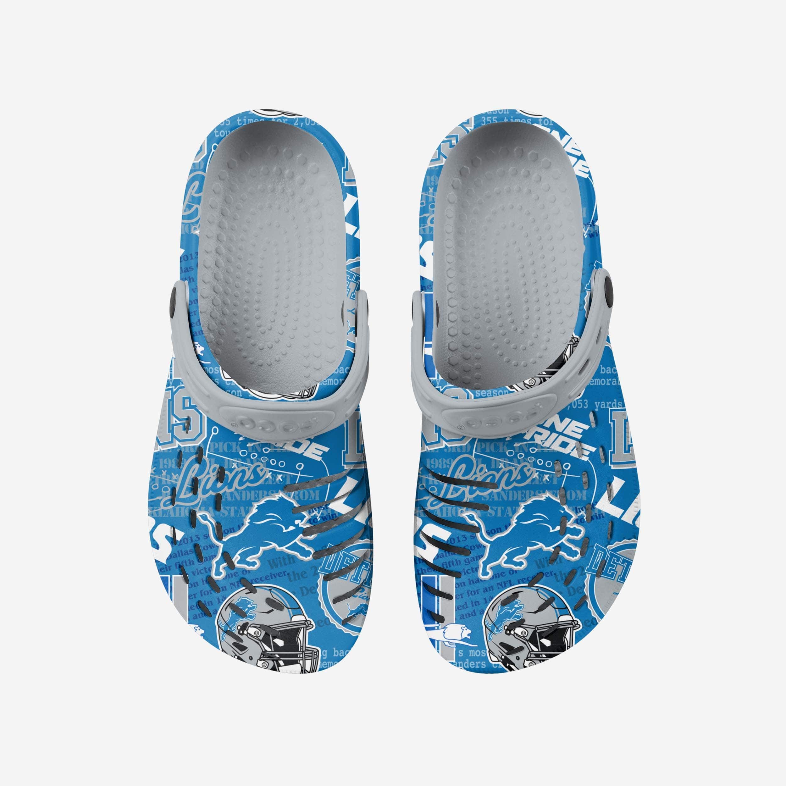 Detroit Lions Historic Print Clog With Strap - Image 4