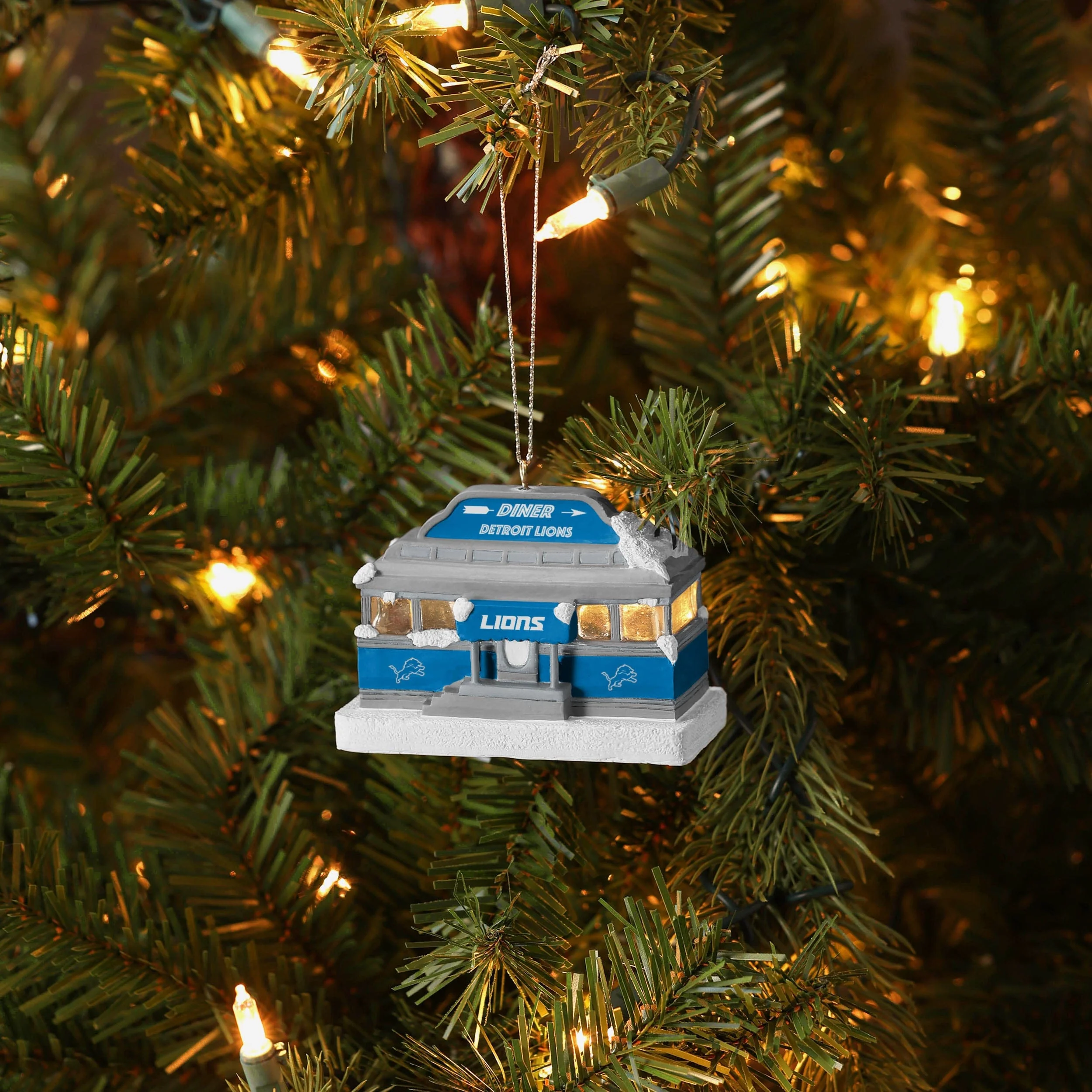 Detroit Lions Light Up Diner Ornament - Image 3