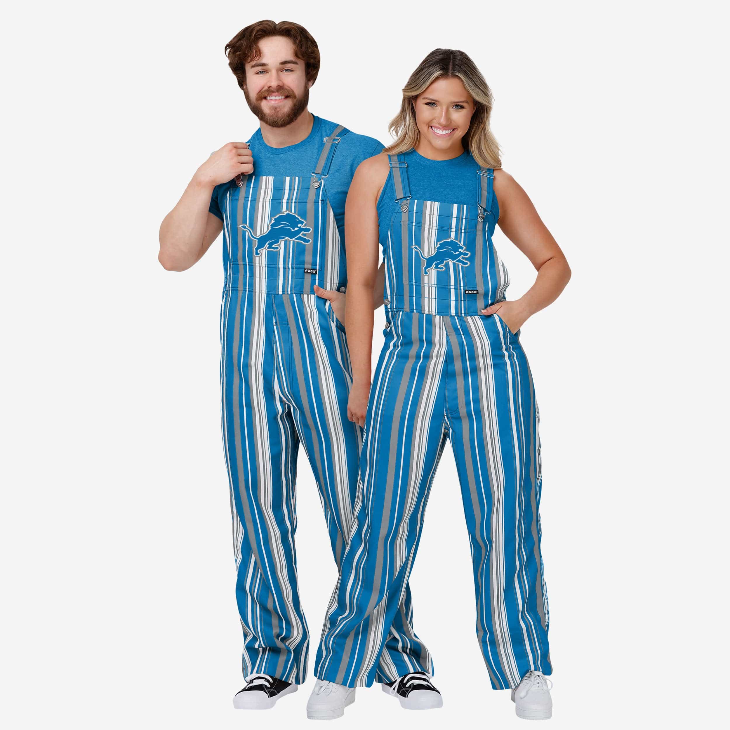 Detroit Lions Mens Hyper Stripe Bib Overalls - Image 3