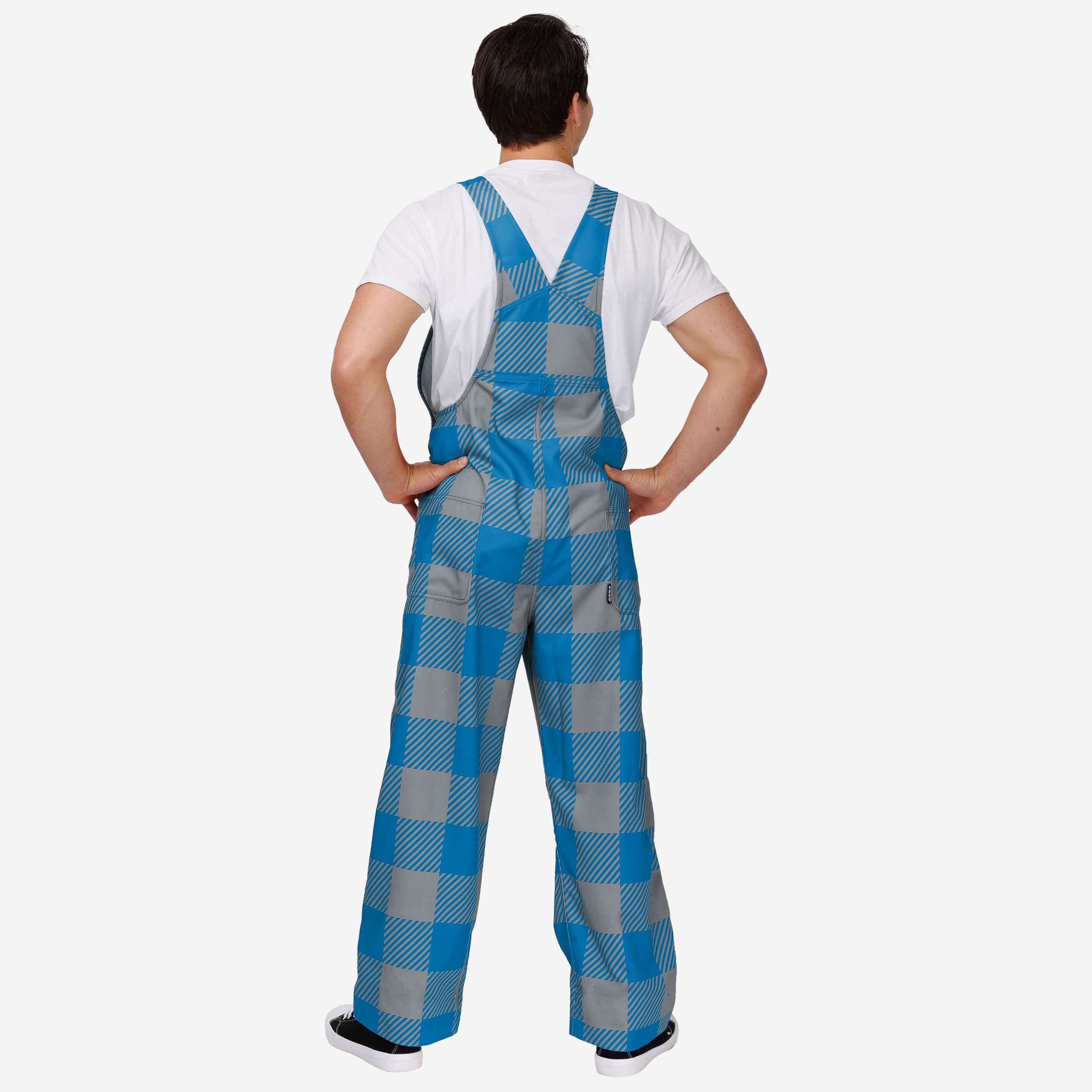 Detroit Lions Mens Plaid Bib Overalls - Image 2