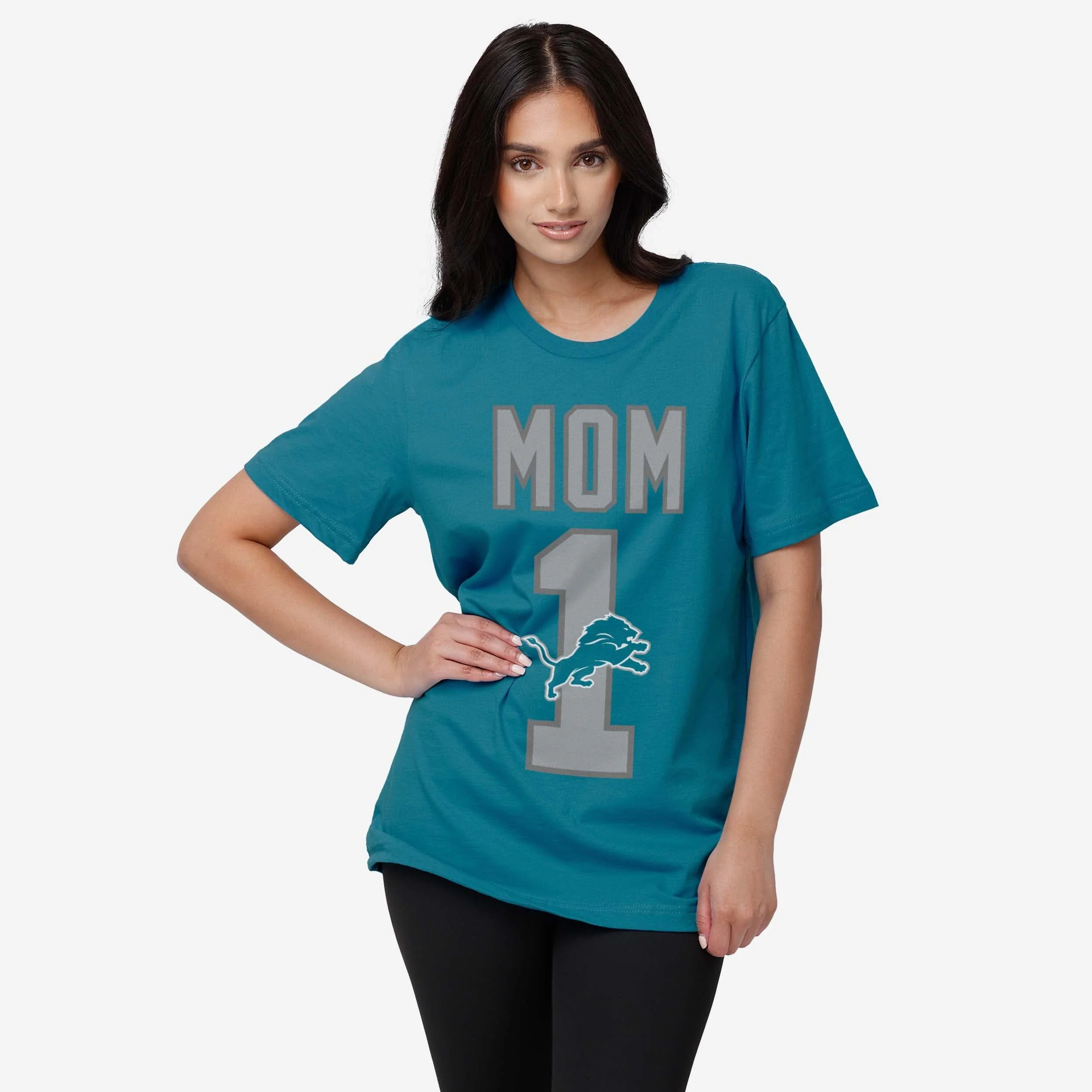 Detroit Lions Number 1 Mom T-Shirt - Image 2