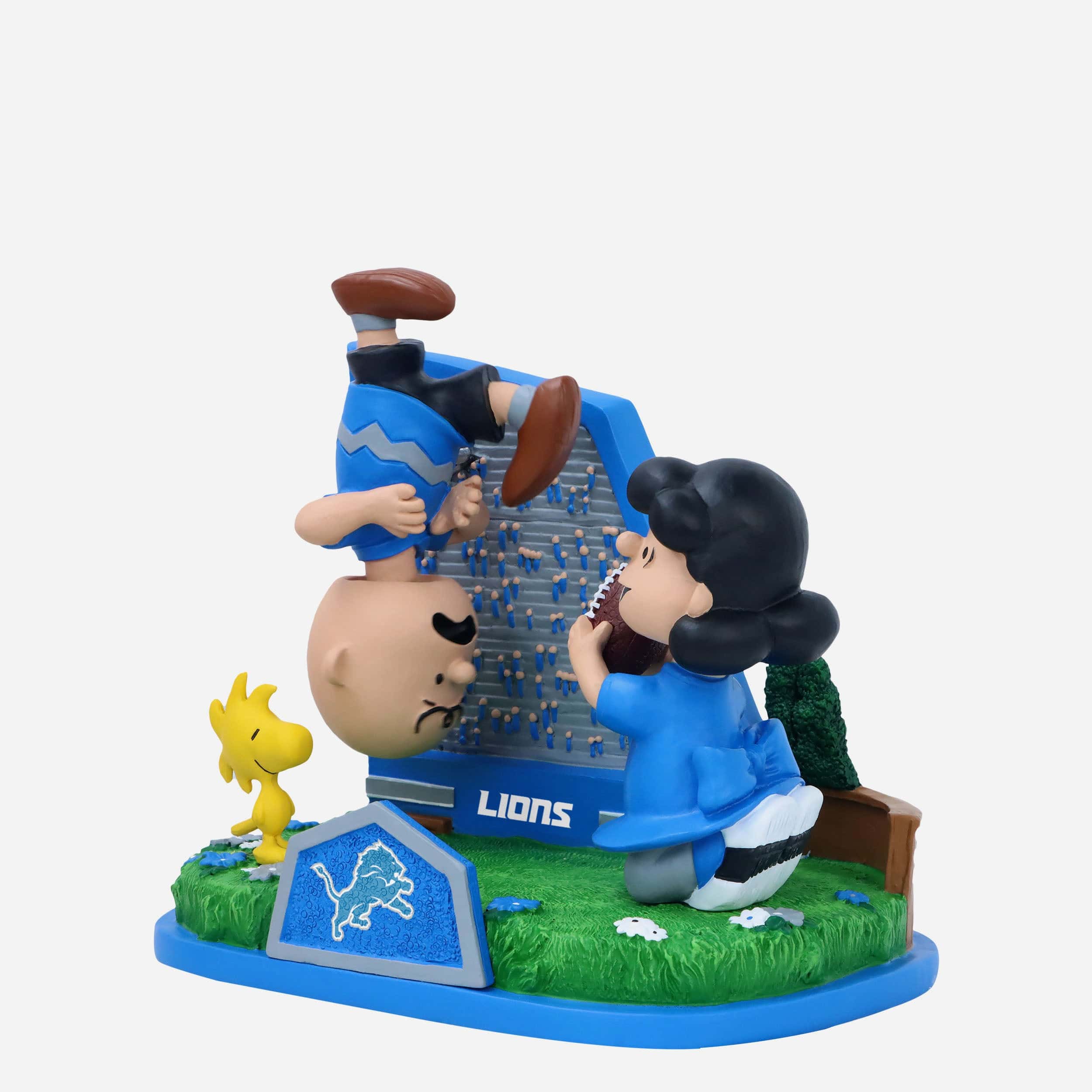Detroit Lions Peanuts Football Kickoff Mini Bobblehead Scene - Image 4