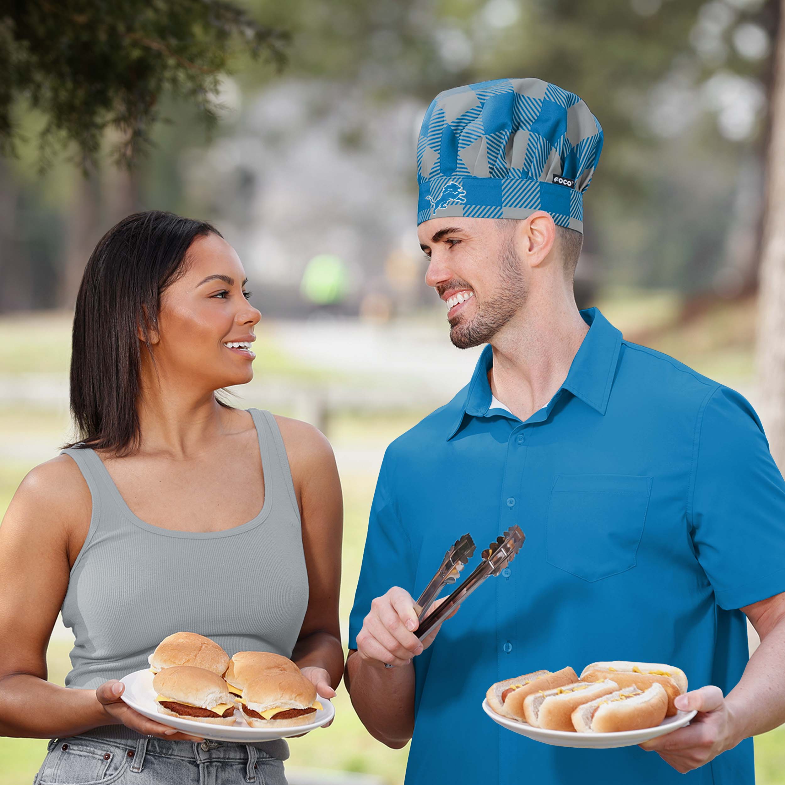 Detroit Lions Plaid Chef Hat - Image 3