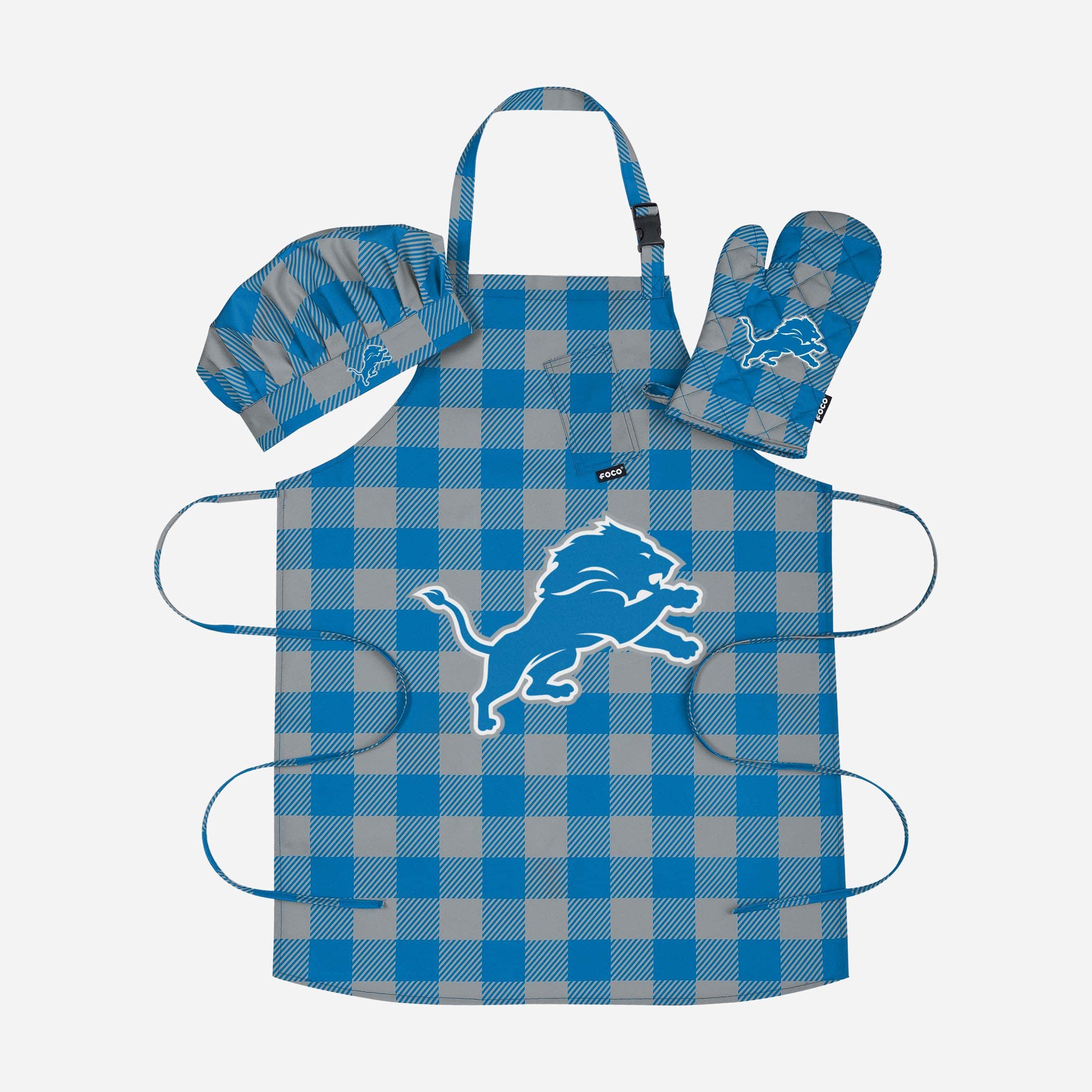 Detroit Lions Plaid Chef Set