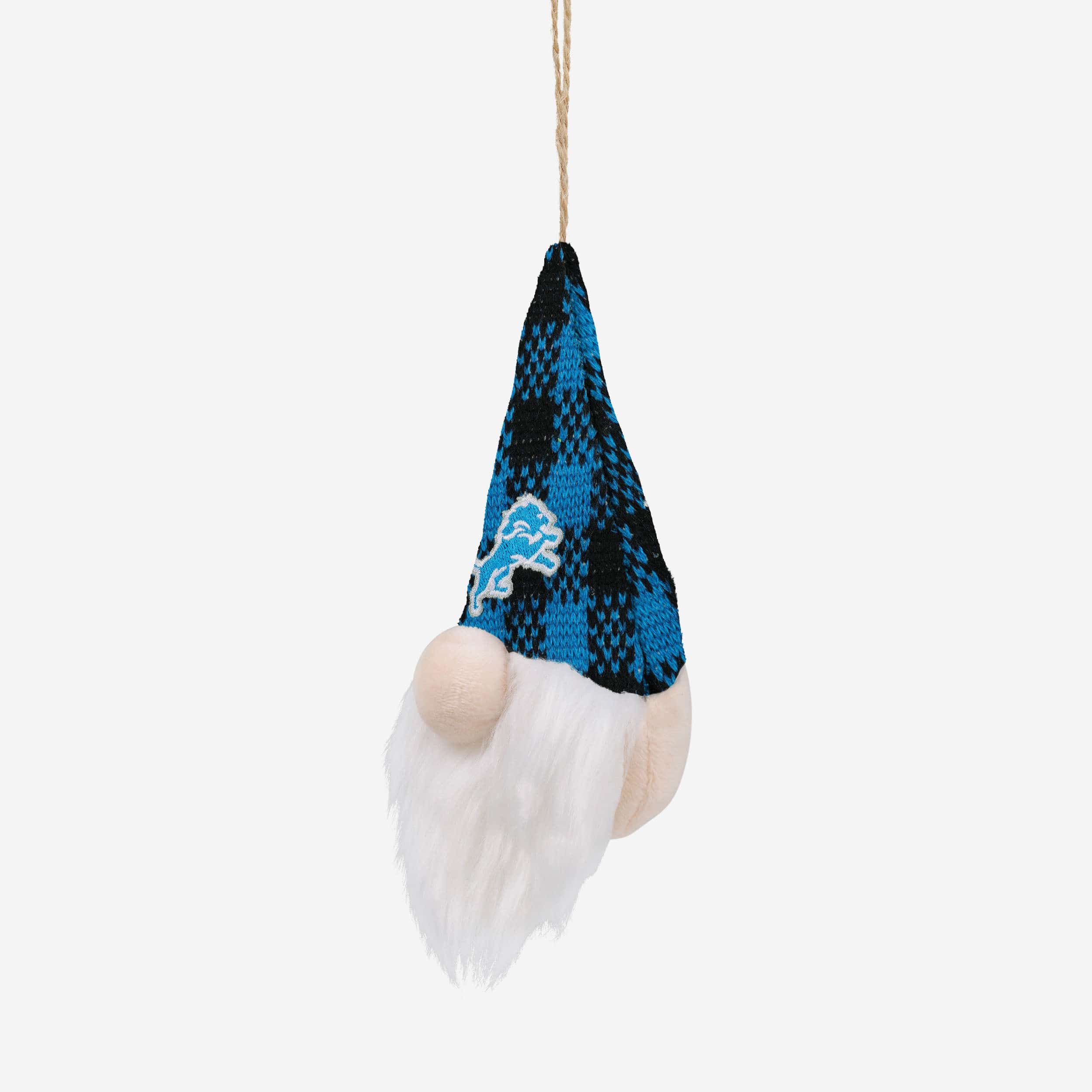 Detroit Lions Plaid Hat Plush Gnome Ornament - Image 2