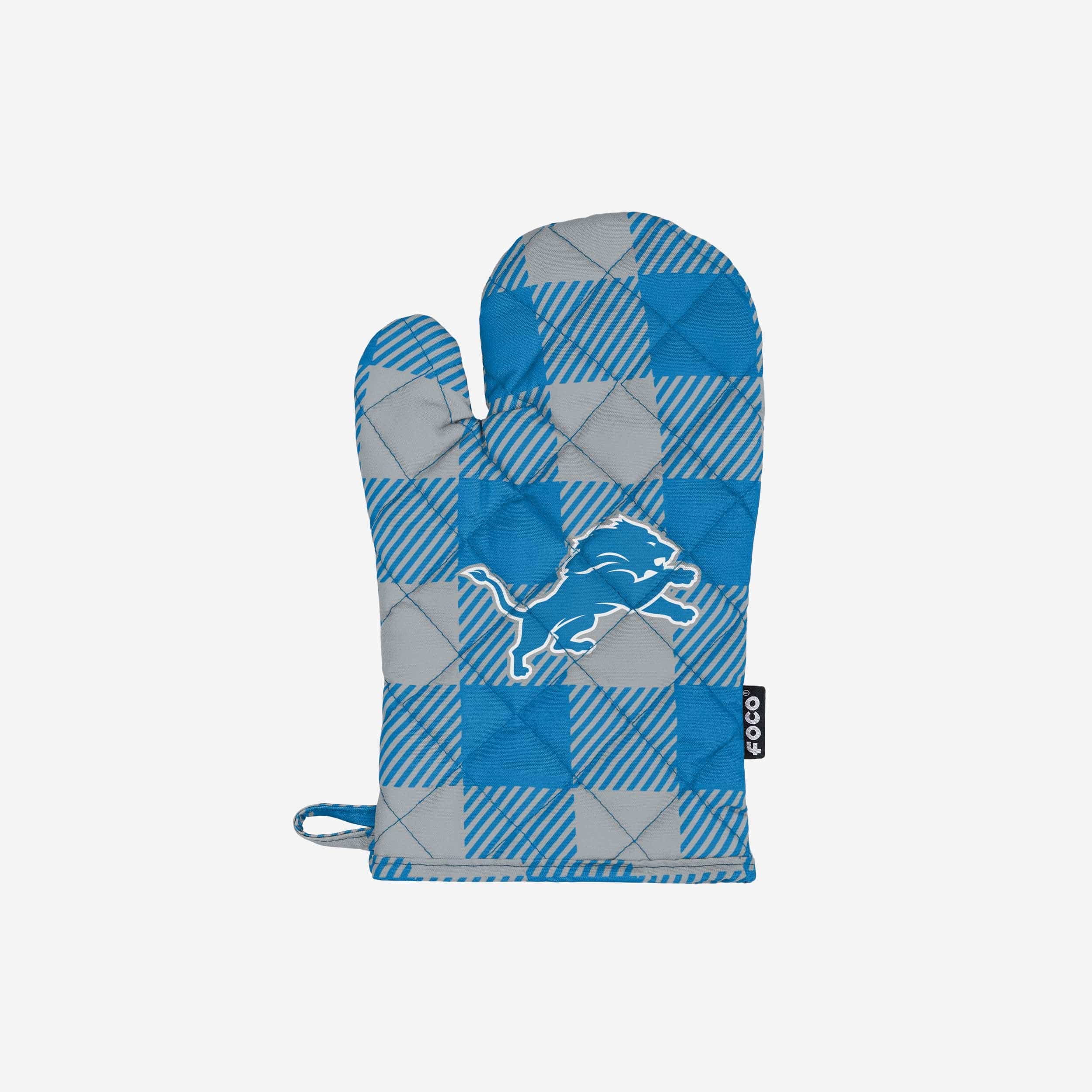 Detroit Lions Plaid Oven Mitt