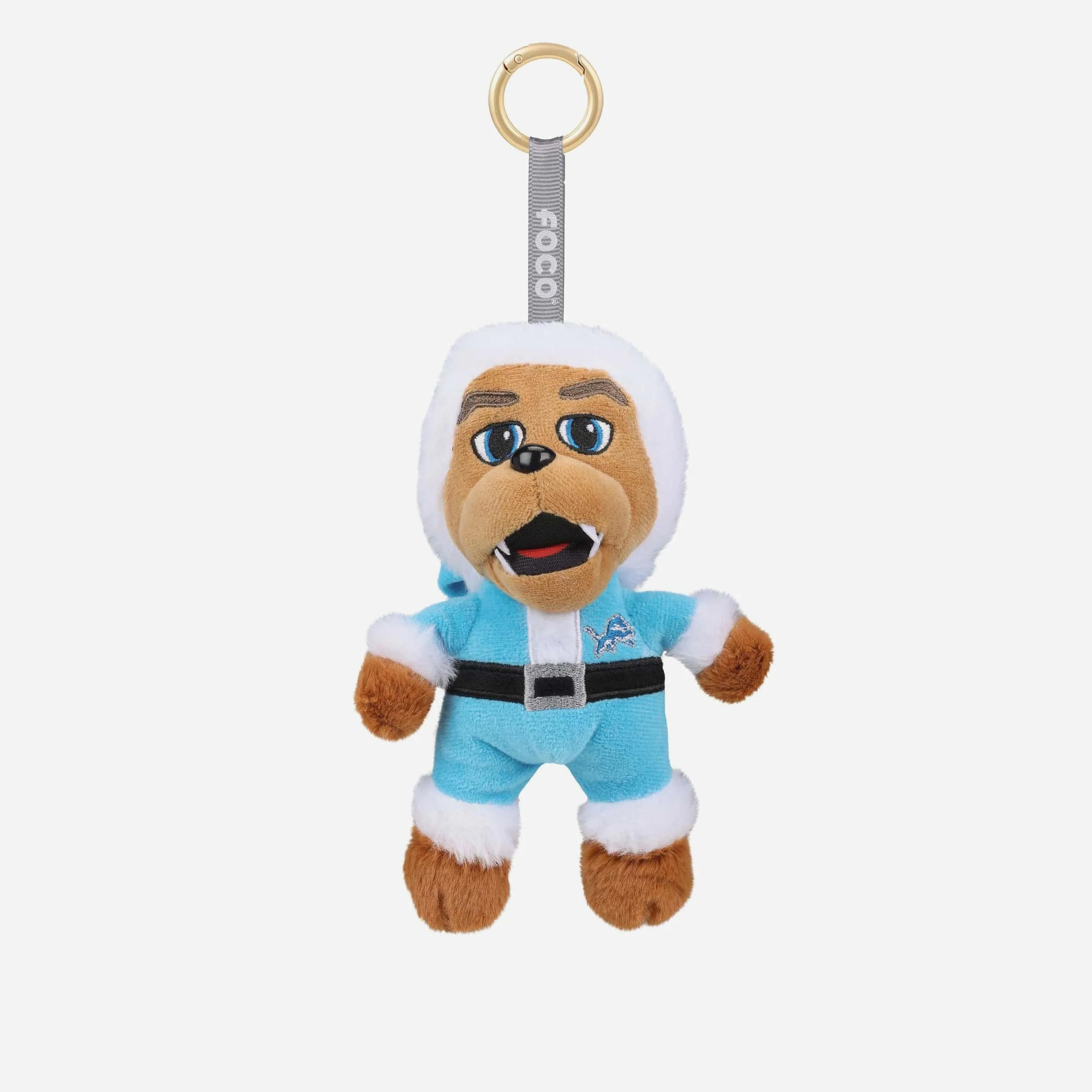 Detroit Lions Plush Mascot Santa Bag Charm Keychain