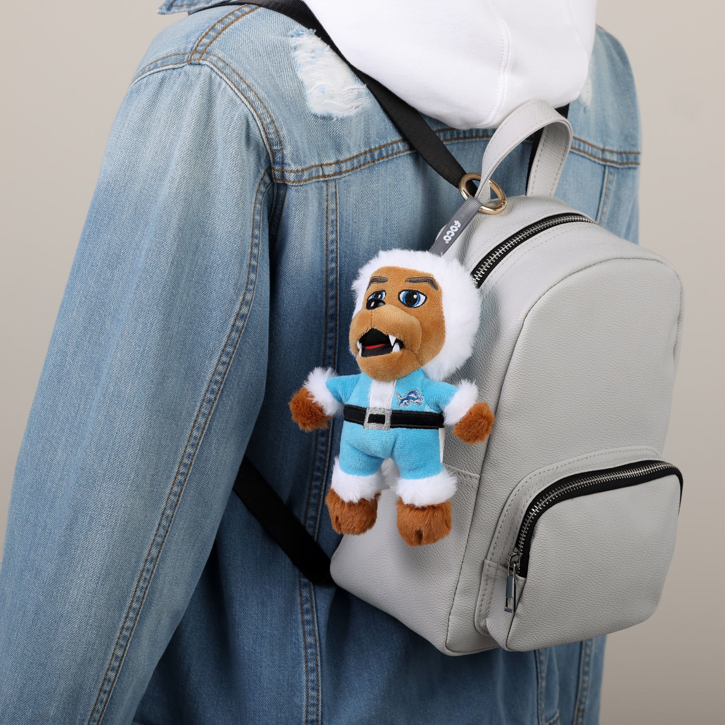 Detroit Lions Plush Mascot Santa Bag Charm Keychain - Image 2