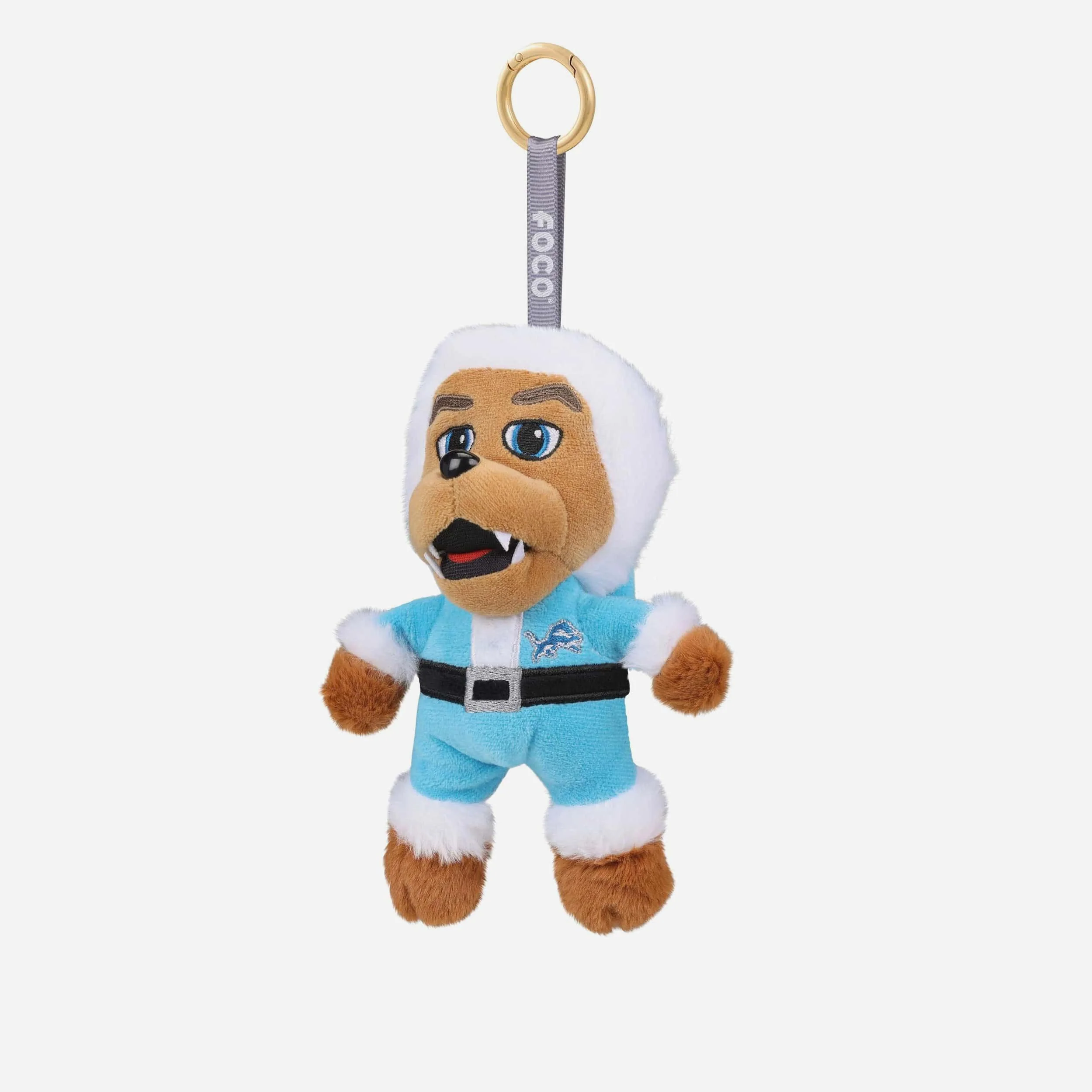 Detroit Lions Plush Mascot Santa Bag Charm Keychain - Image 3