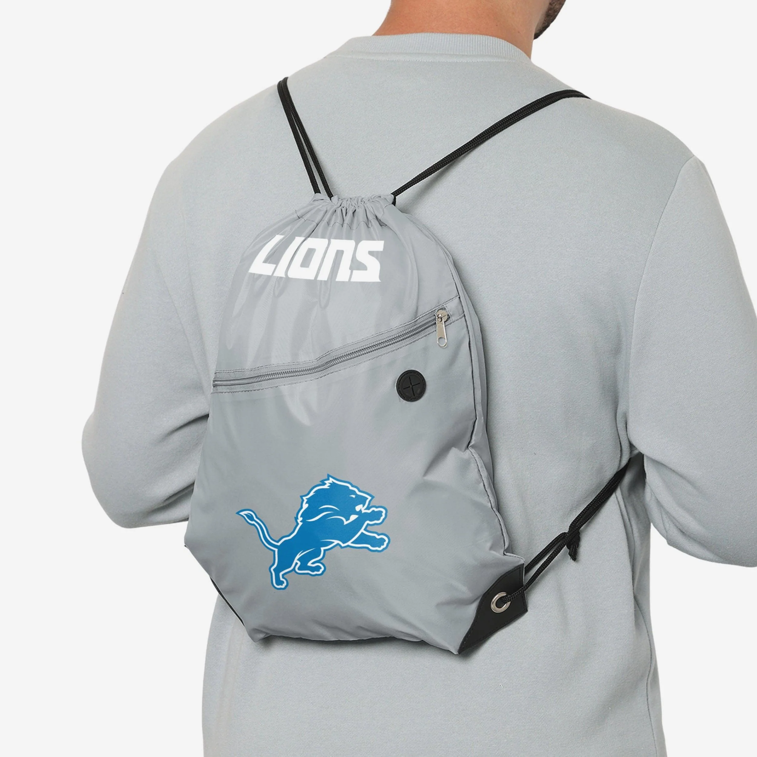 Detroit Lions Pocket Drawstring Backpack - Image 3