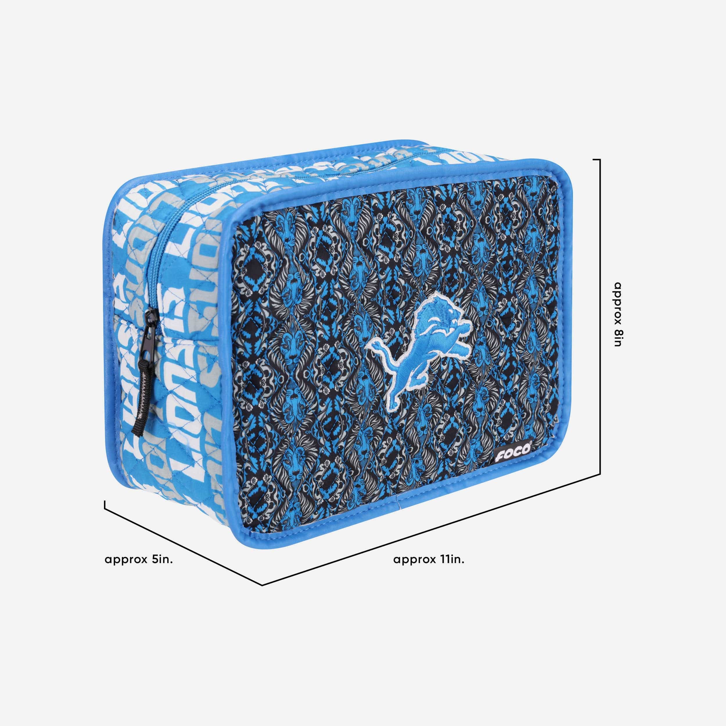 Detroit Lions Quilted Printed Cosmetic Bag - Image 3