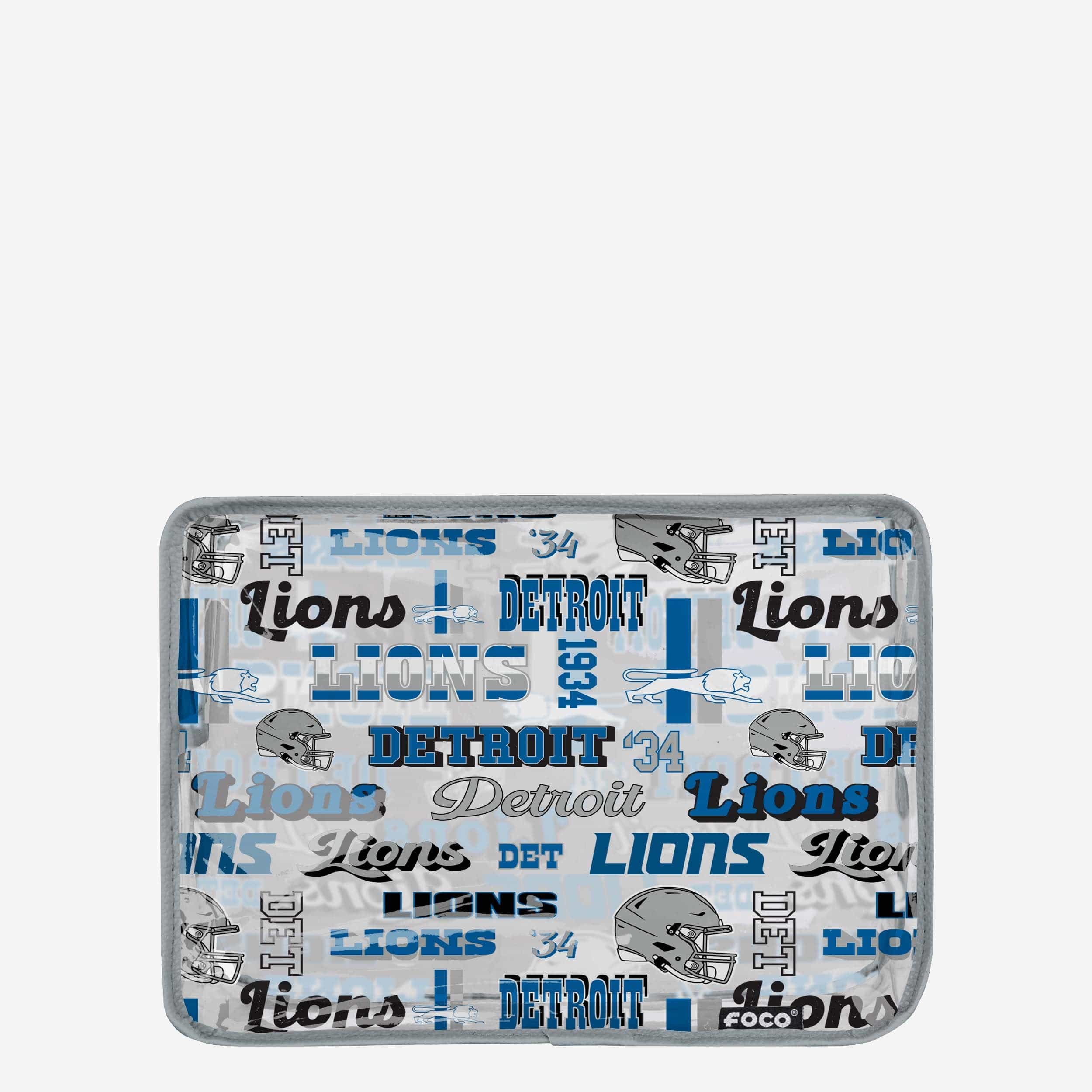 Detroit Lions Repeat Retro Print Clear Cosmetic Bag - Image 3