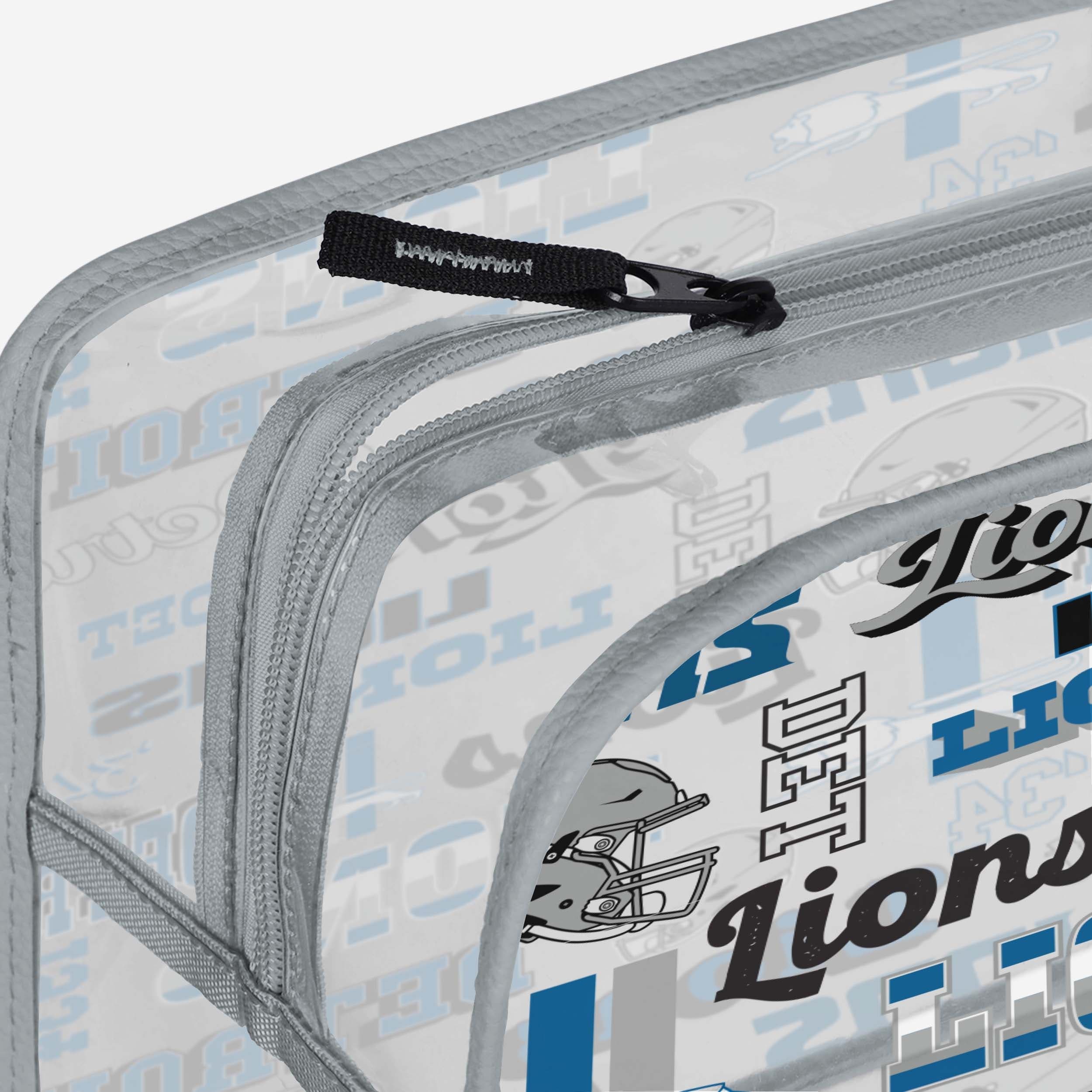 Detroit Lions Repeat Retro Print Clear Cosmetic Bag - Image 4
