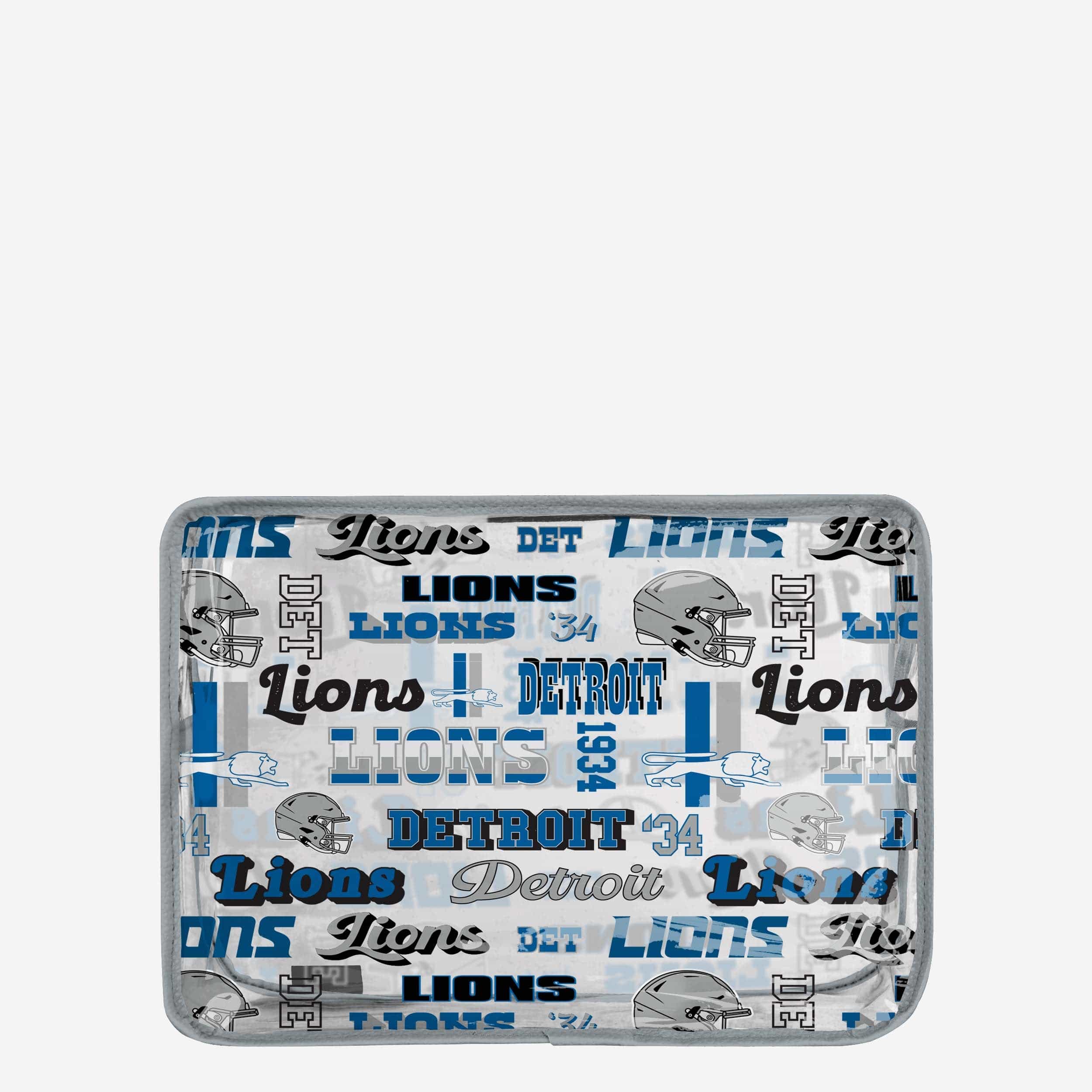 Detroit Lions Repeat Retro Print Clear Cosmetic Bag - Image 5