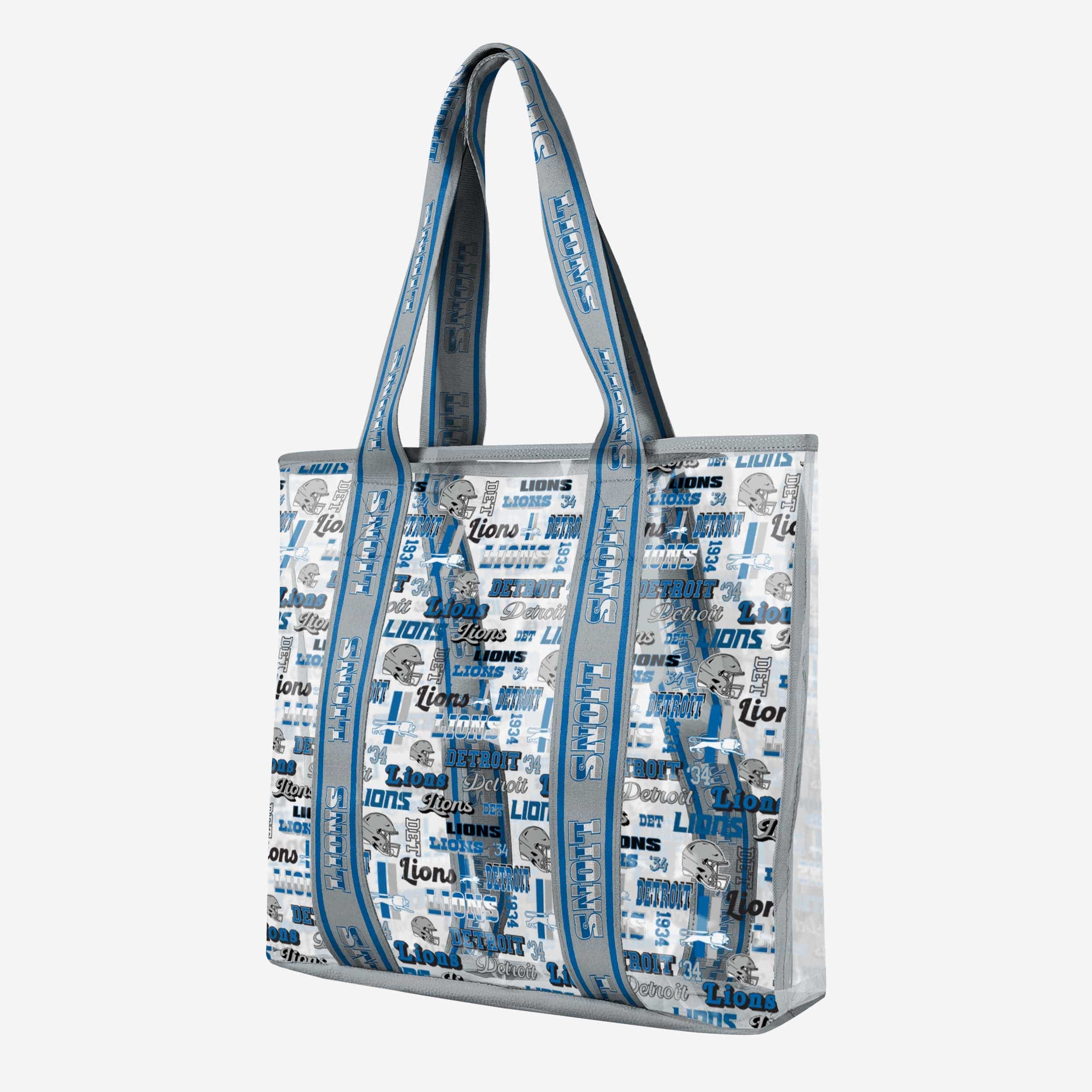 Detroit Lions Repeat Retro Print Clear Tote Bag - Image 2