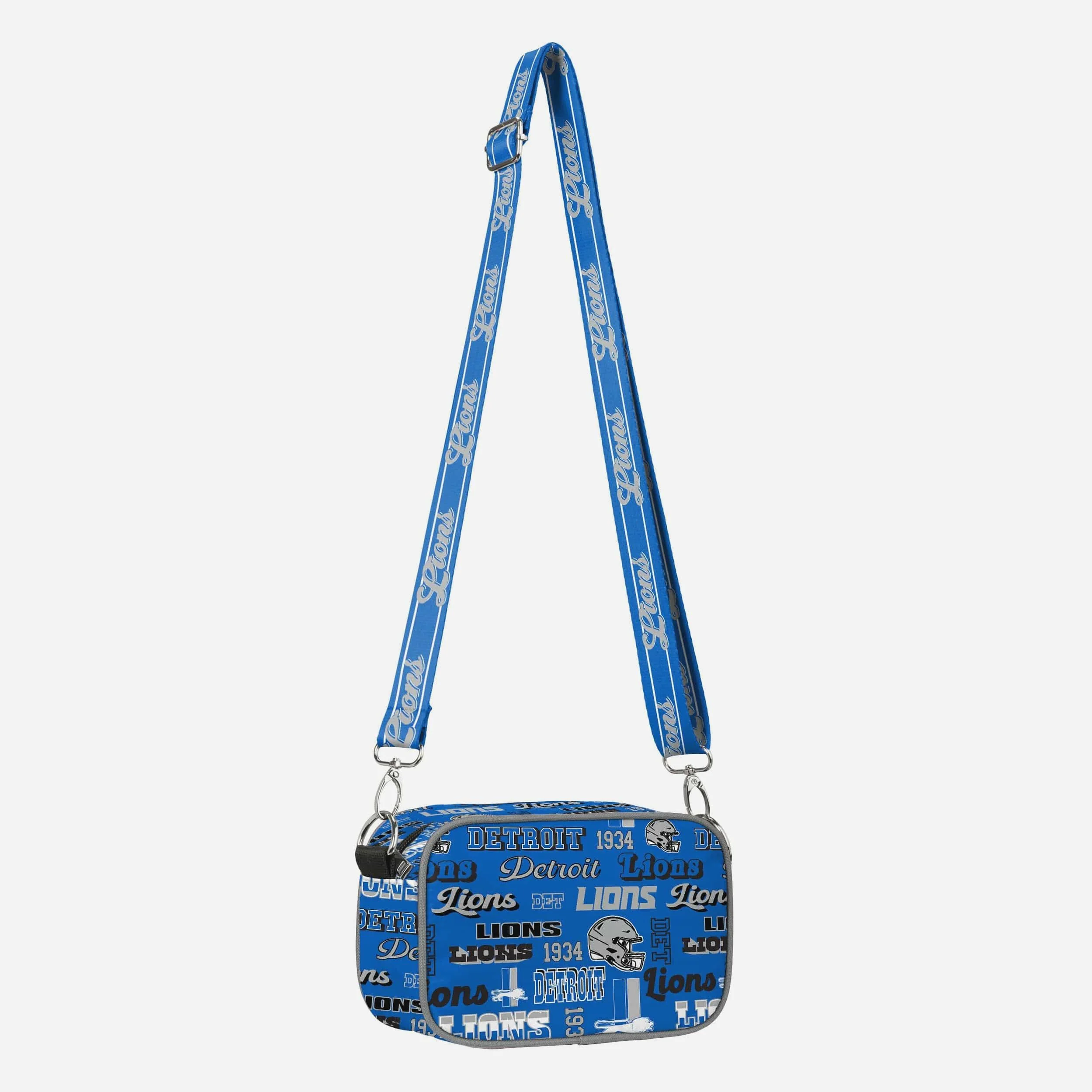 Detroit Lions Repeat Retro Print Nylon Crossbody Bag - Image 4