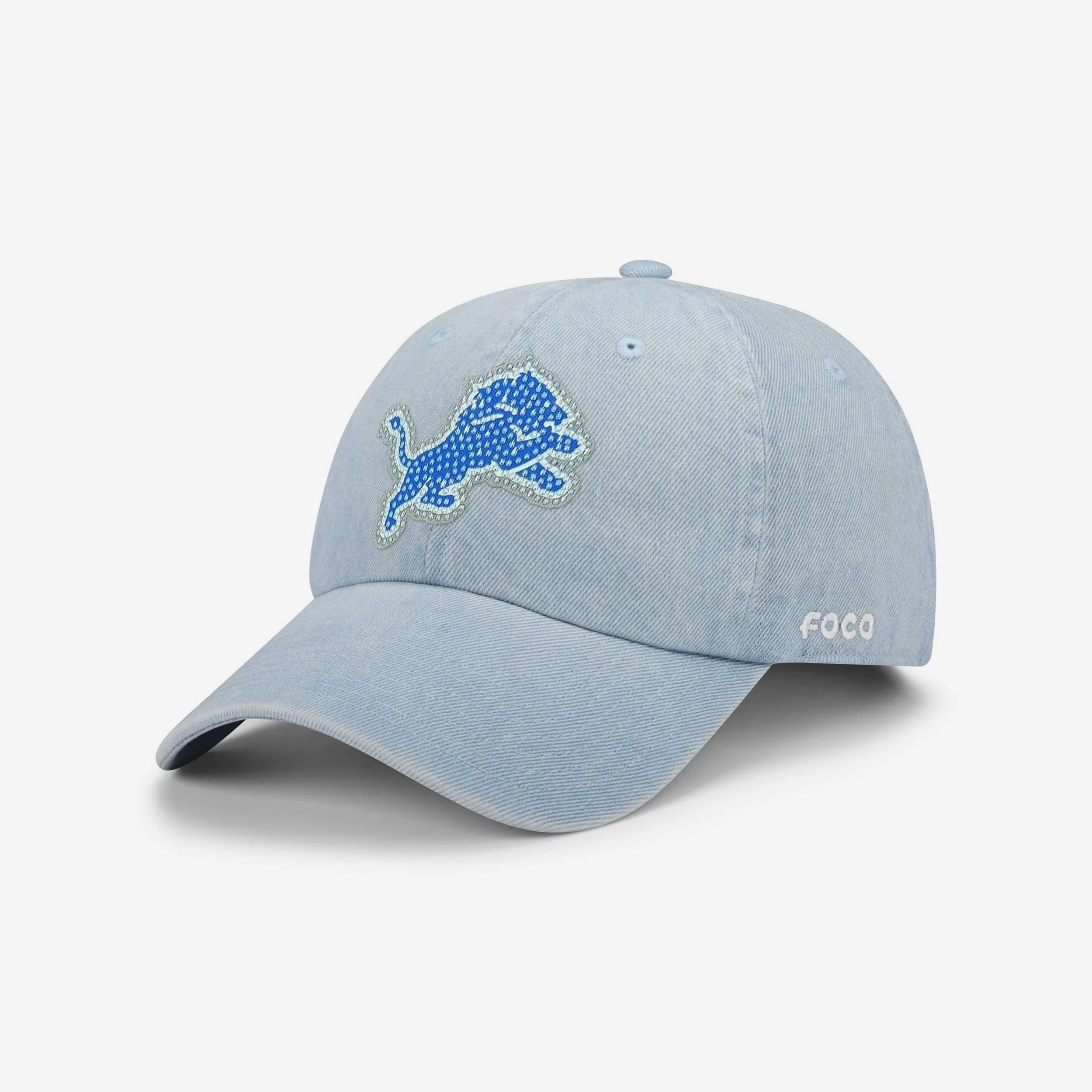 Detroit Lions Rhinestone Logo Denim Casual Cap