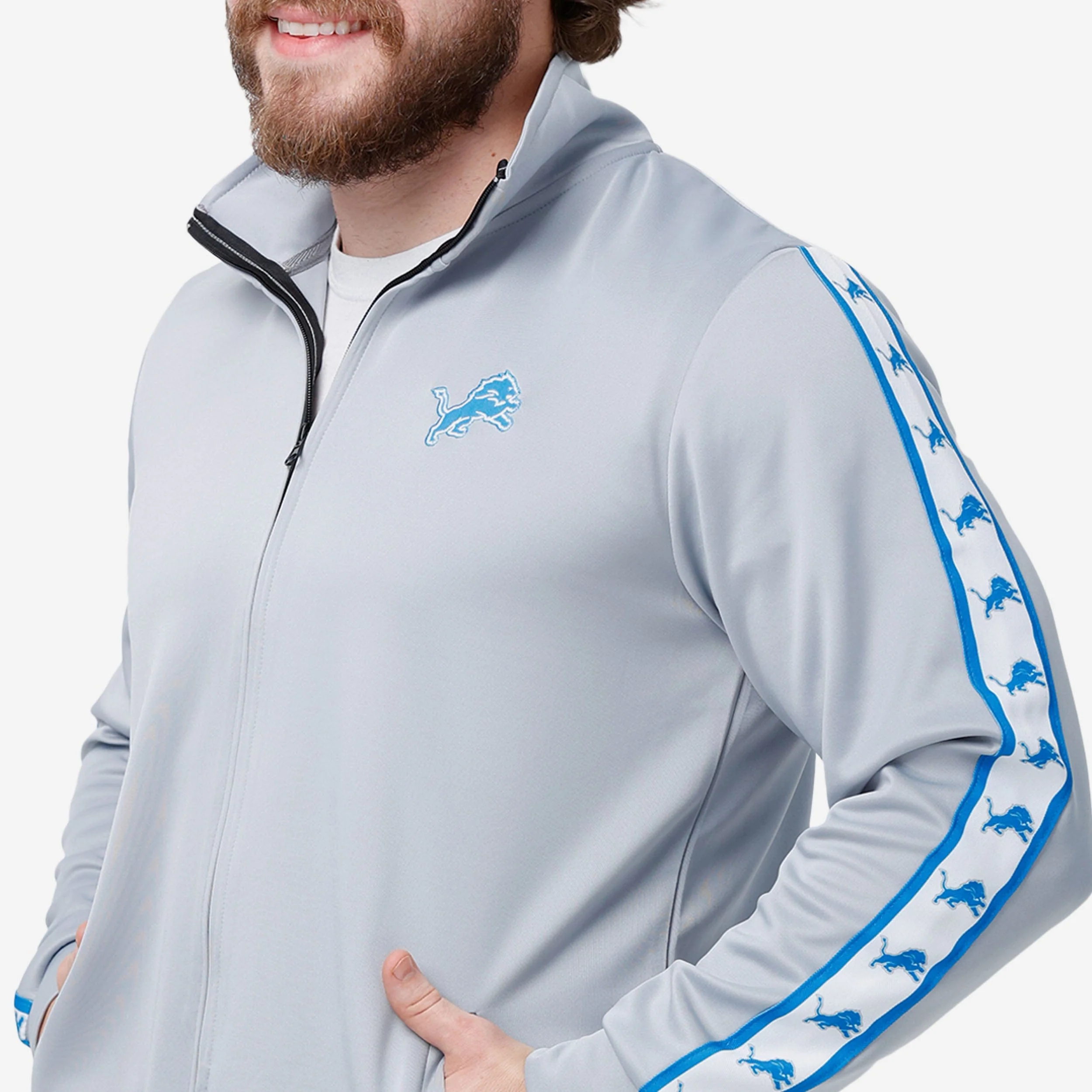 Detroit Lions Stripe Logo Track Jacket - Image 3