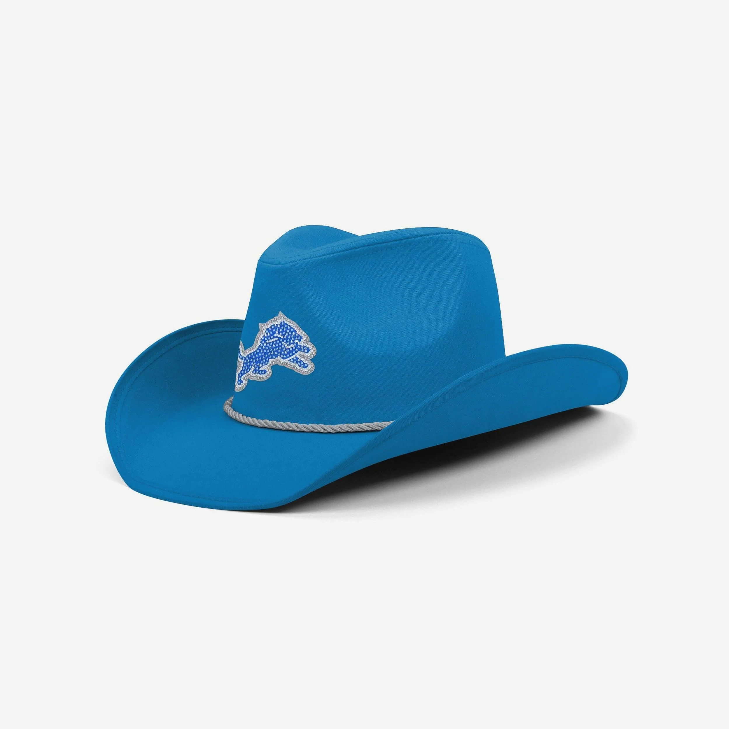 Detroit Lions Team Color Rhinestone Logo Cowboy Hat