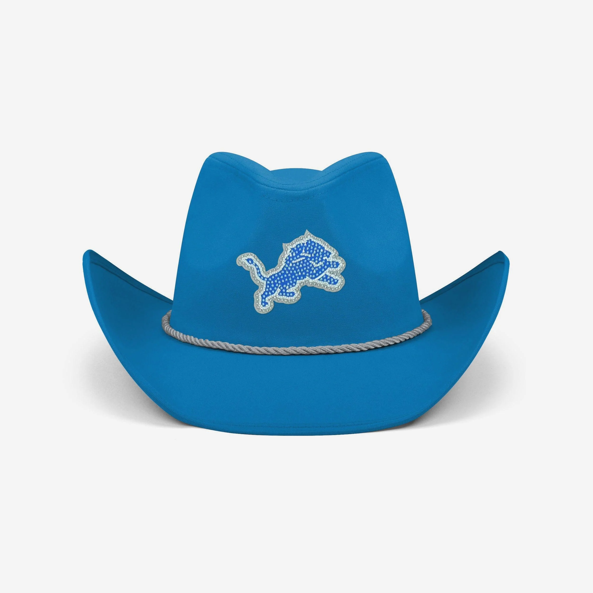 Detroit Lions Team Color Rhinestone Logo Cowboy Hat - Image 3
