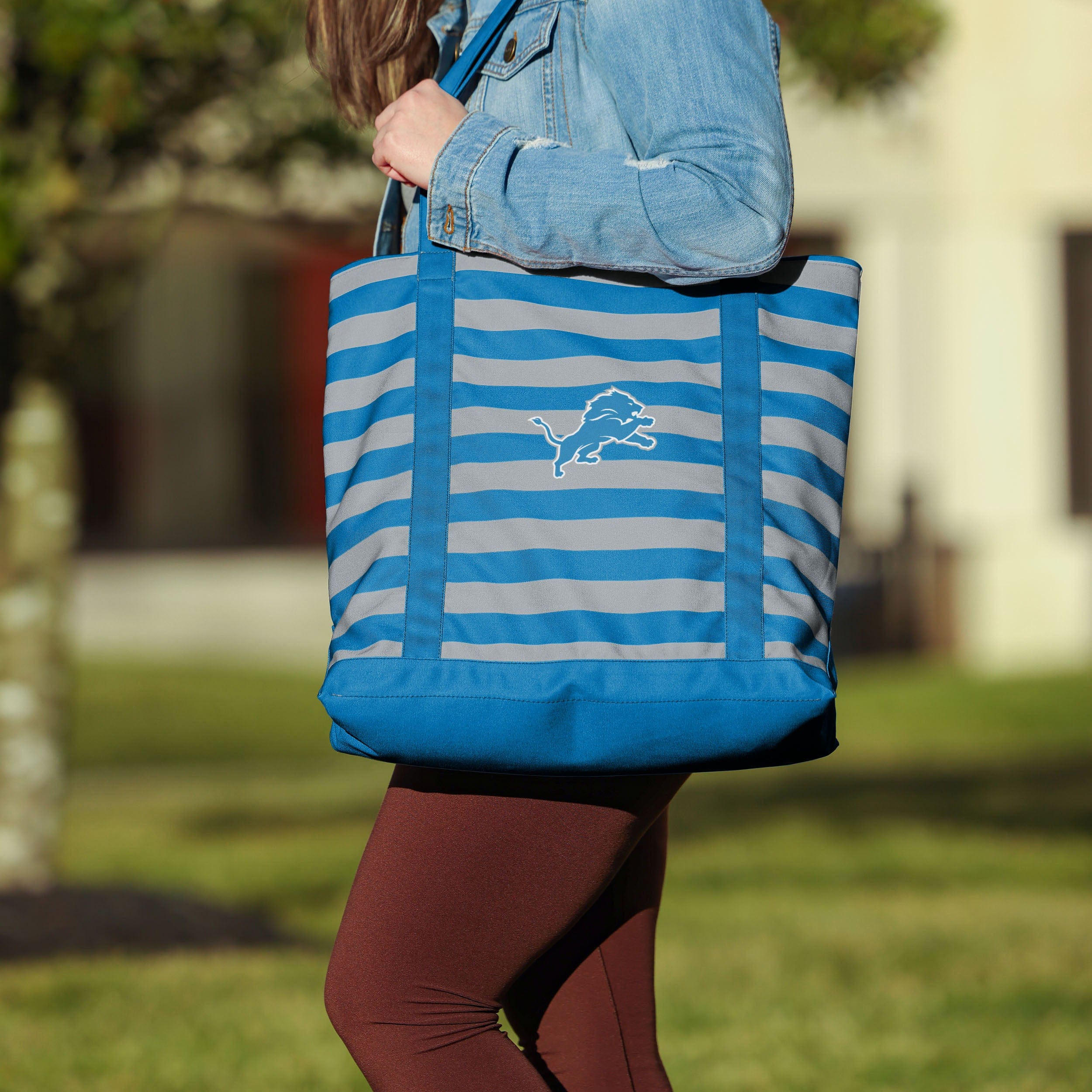 Detroit Lions Team Stripe Canvas Tote Bag - Image 3