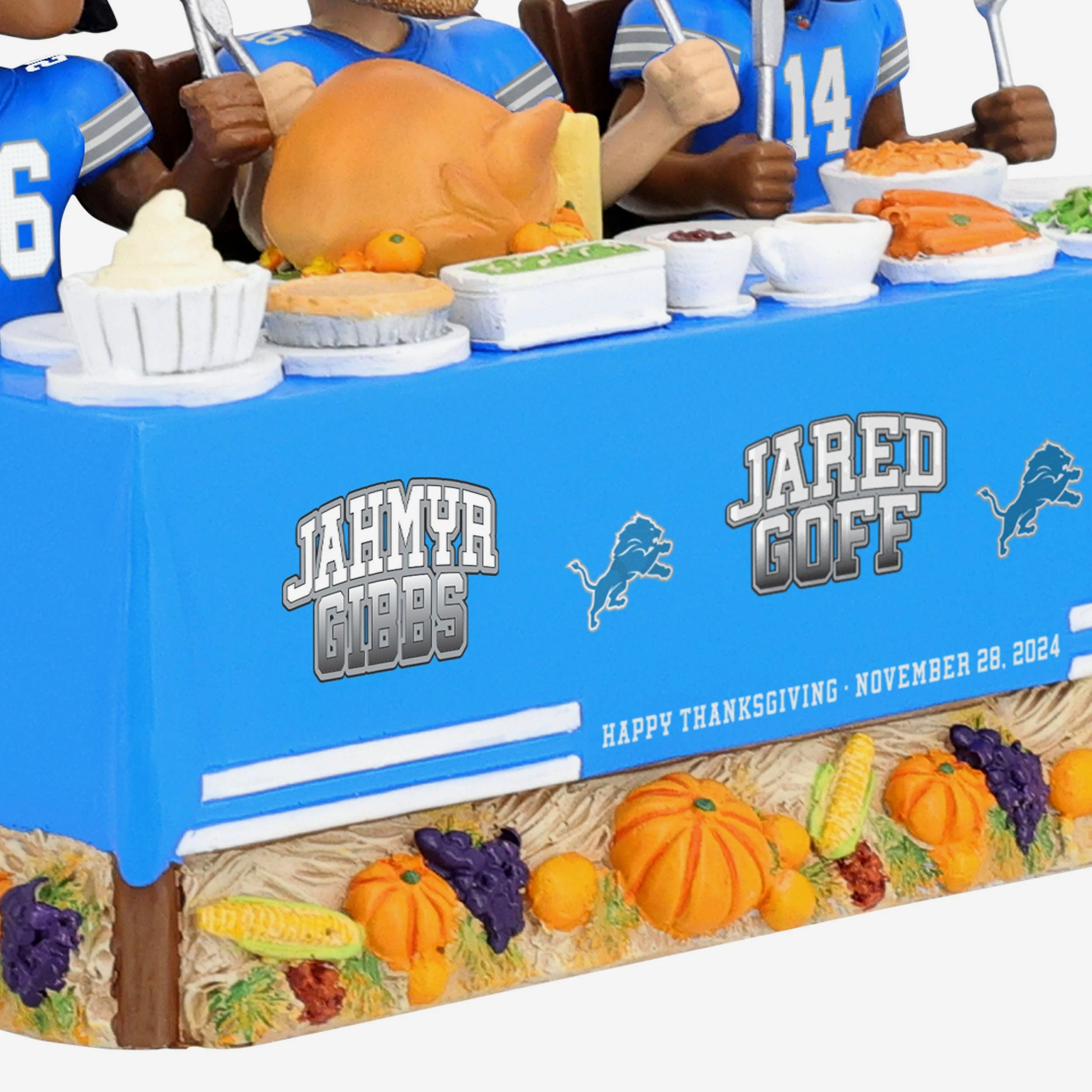 Detroit Lions Thanksgiving Feast Mini Bobblehead Scene - Image 4