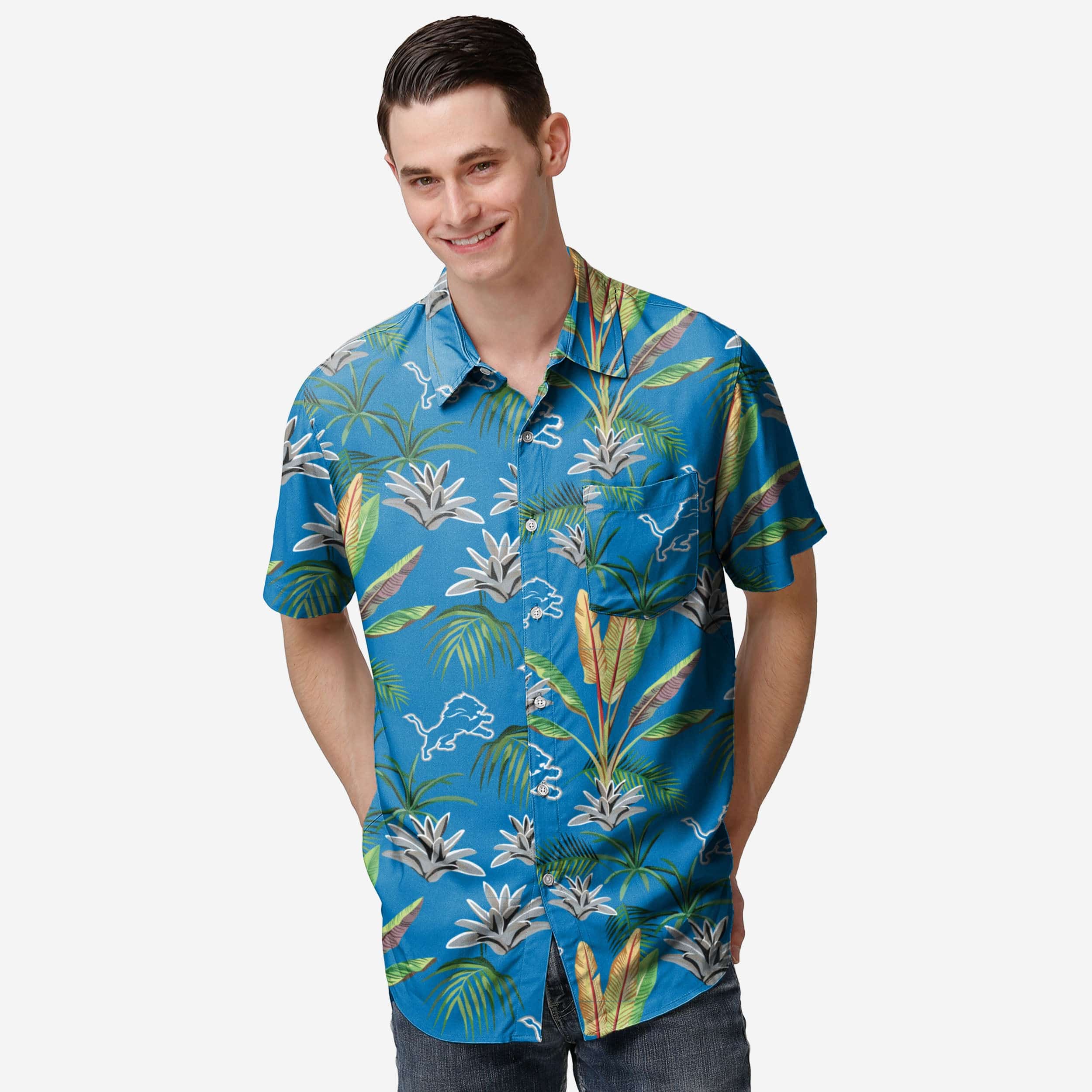Detroit Lions Victory Vacay Button Up Shirt