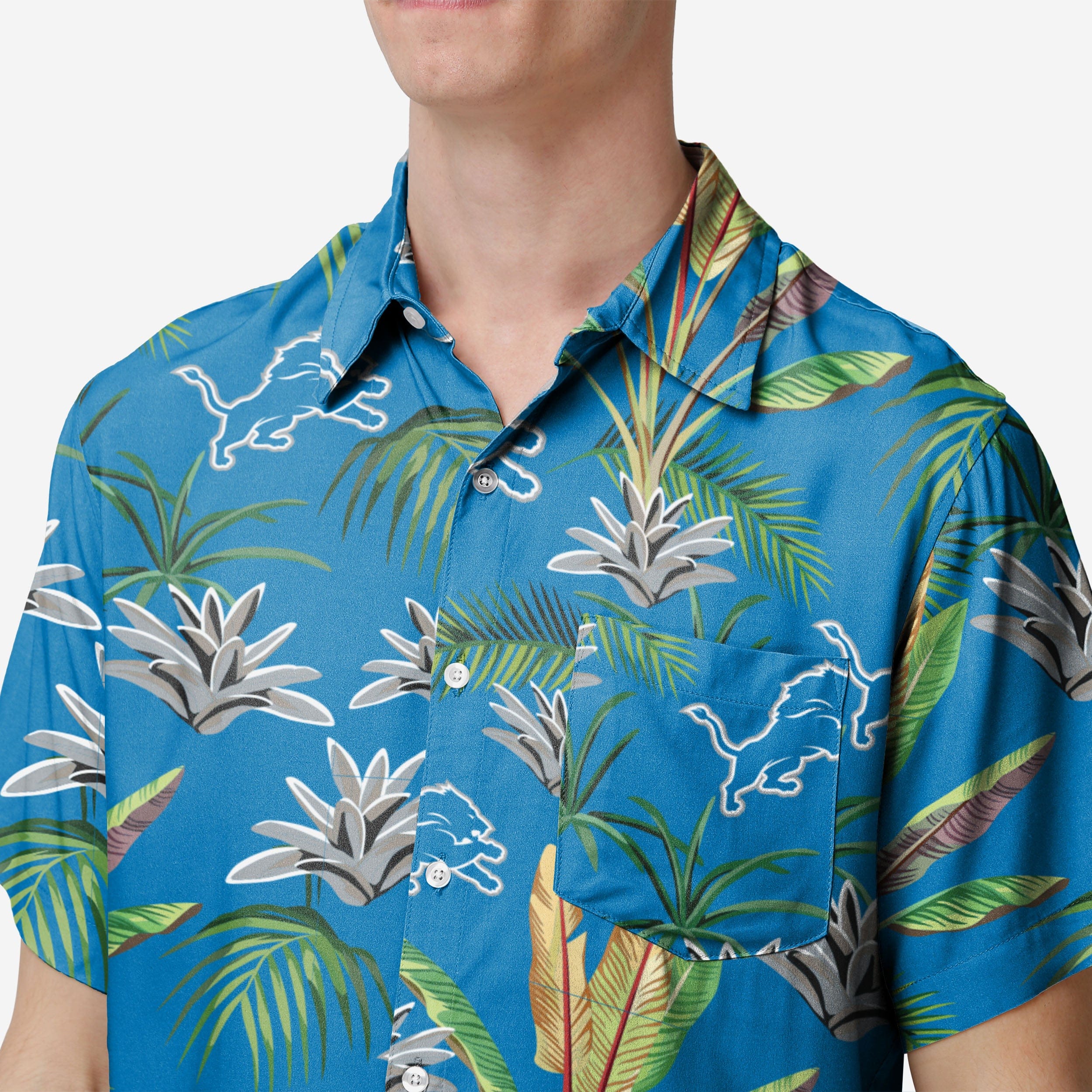 Detroit Lions Victory Vacay Button Up Shirt - Image 3