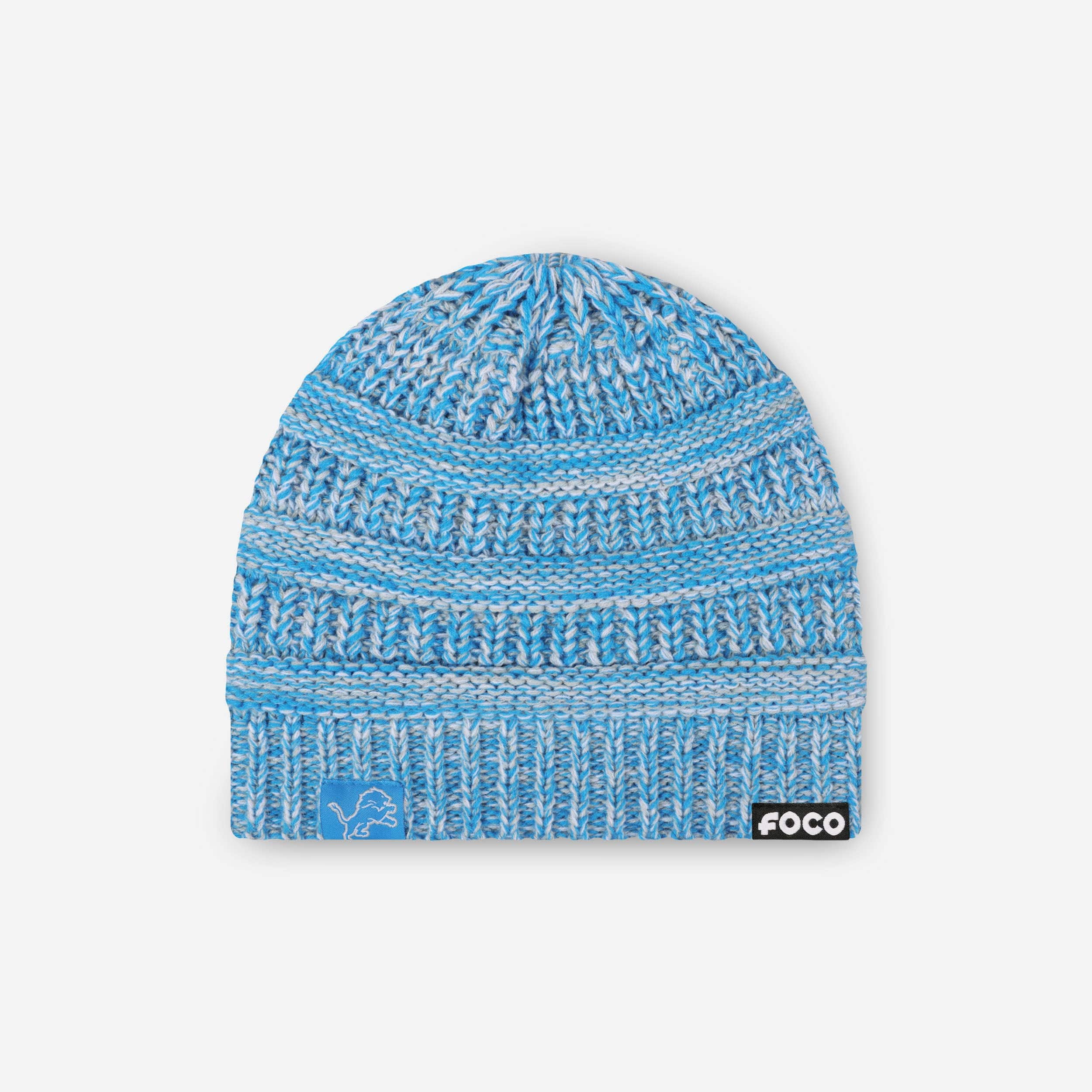 Detroit Lions Womens Color Wave Ponytail Beanie