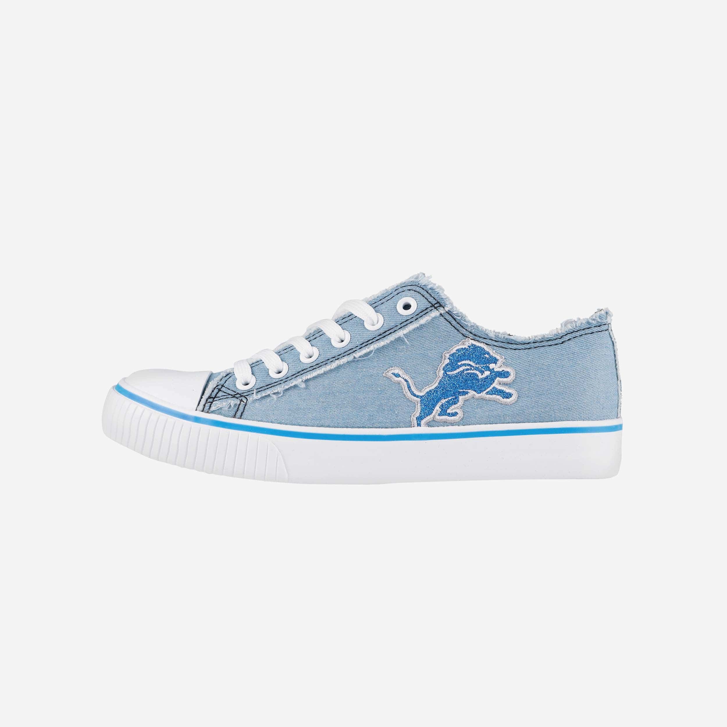 Detroit Lions Womens Denim Low Top Canvas Shoe
