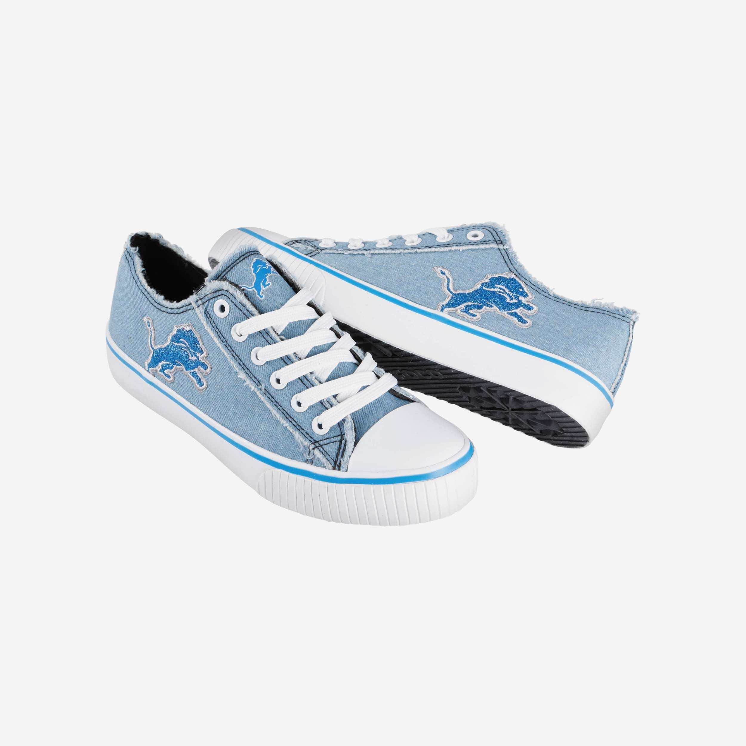 Detroit Lions Womens Denim Low Top Canvas Shoe - Image 4