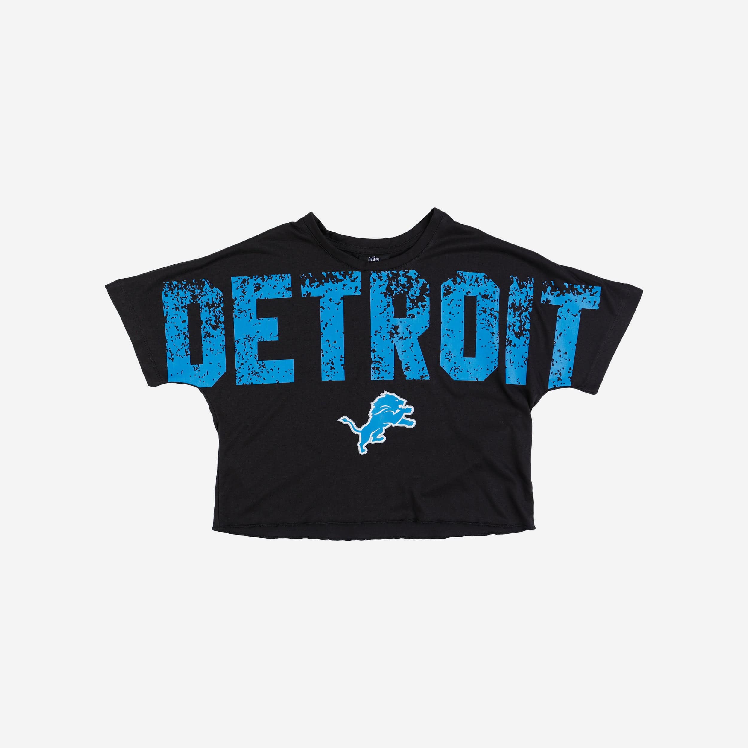 Detroit Lions Womens Distressed Wordmark Crop Top - Image 3