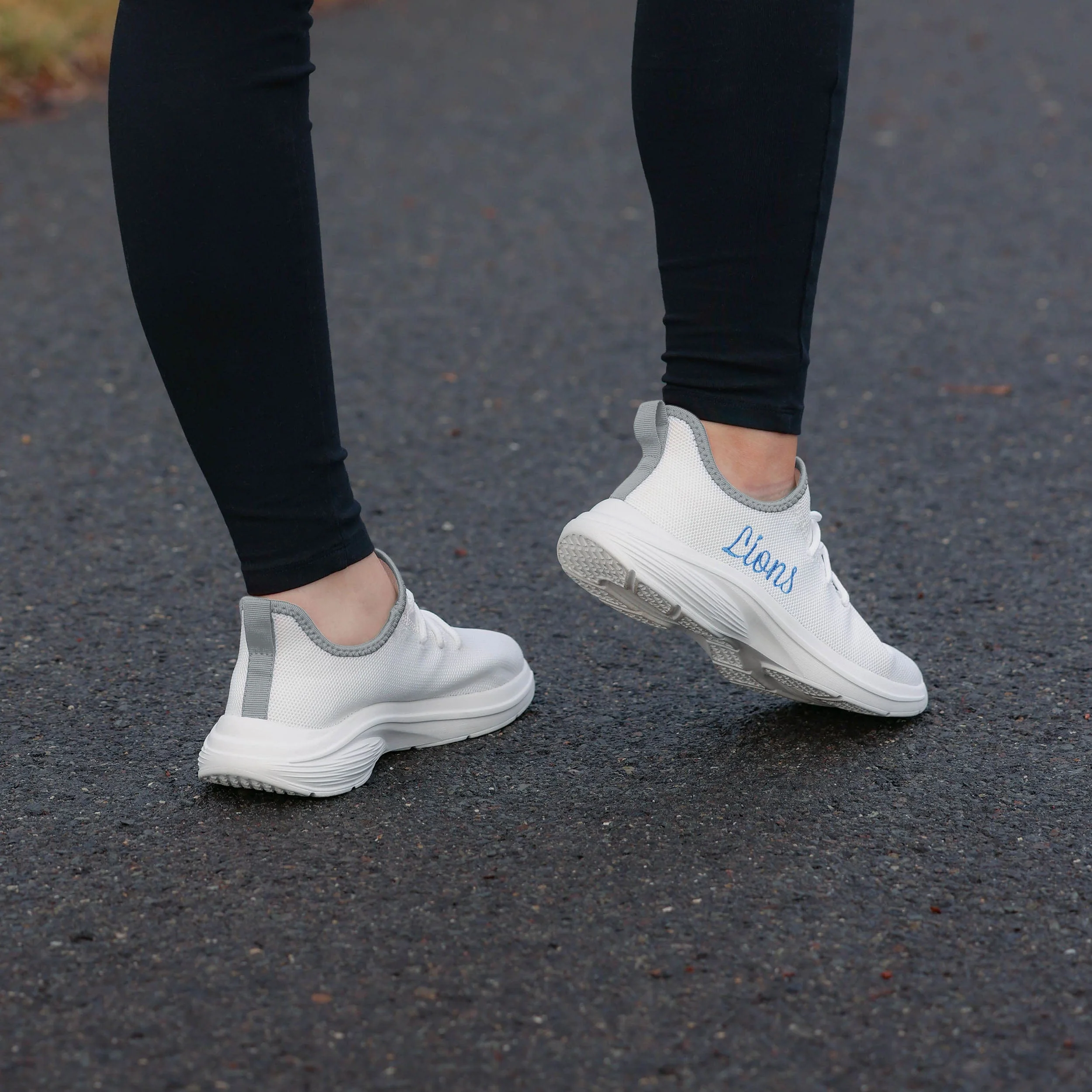 Detroit Lions Womens Midsole White Sneakers - Image 3