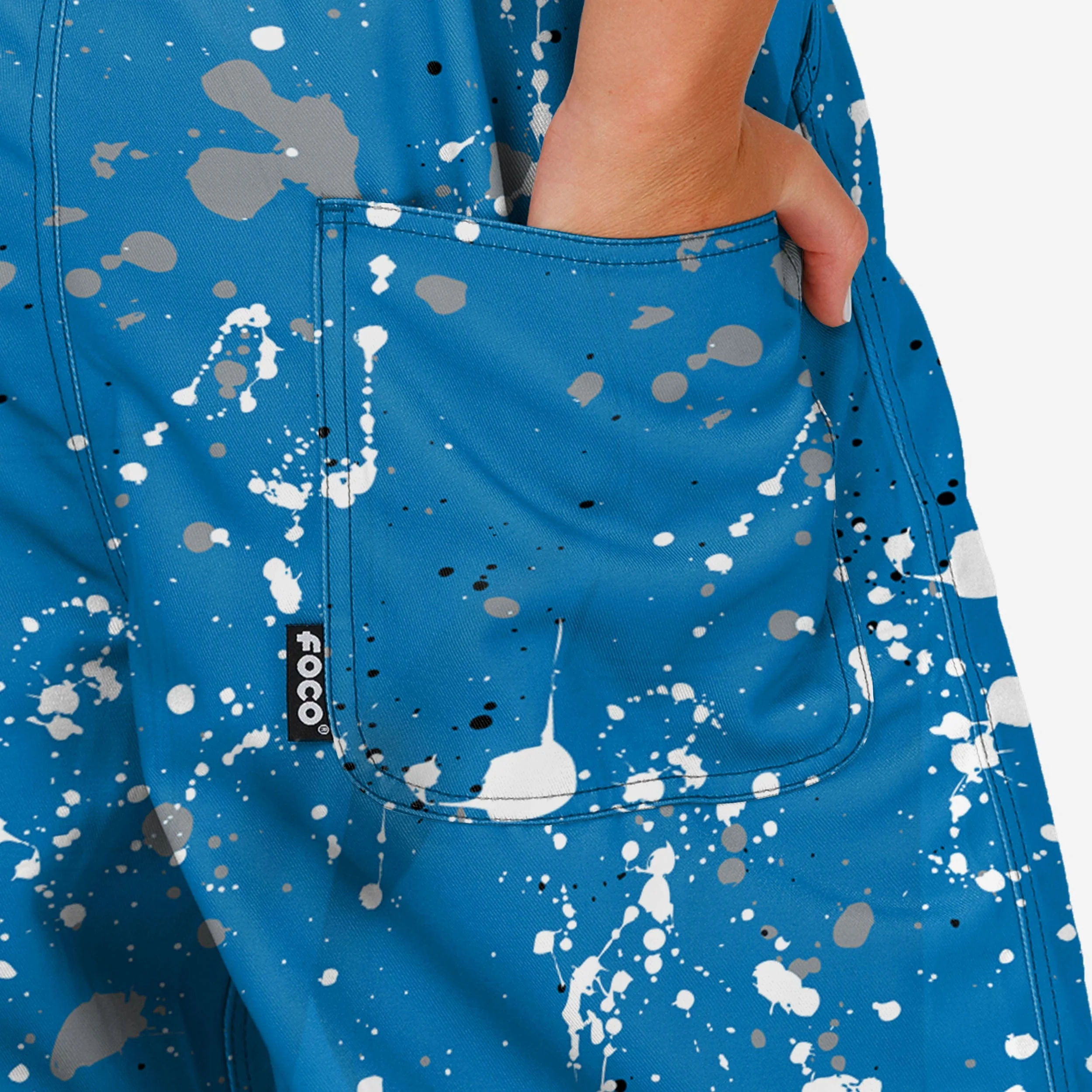 Detroit Lions Womens Paint Splatter Bib Overalls - Image 5