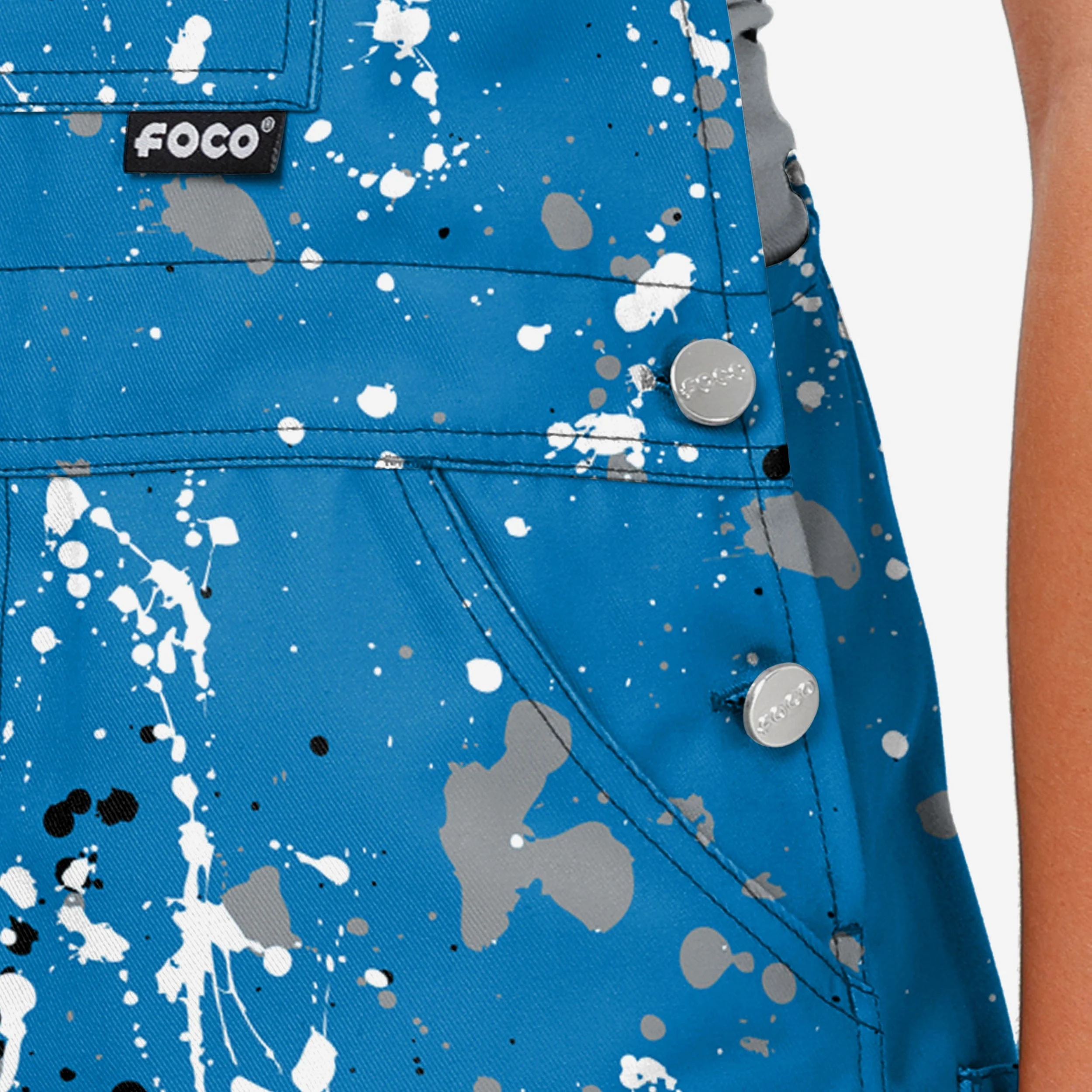 Detroit Lions Womens Paint Splatter Bib Overalls - Image 6