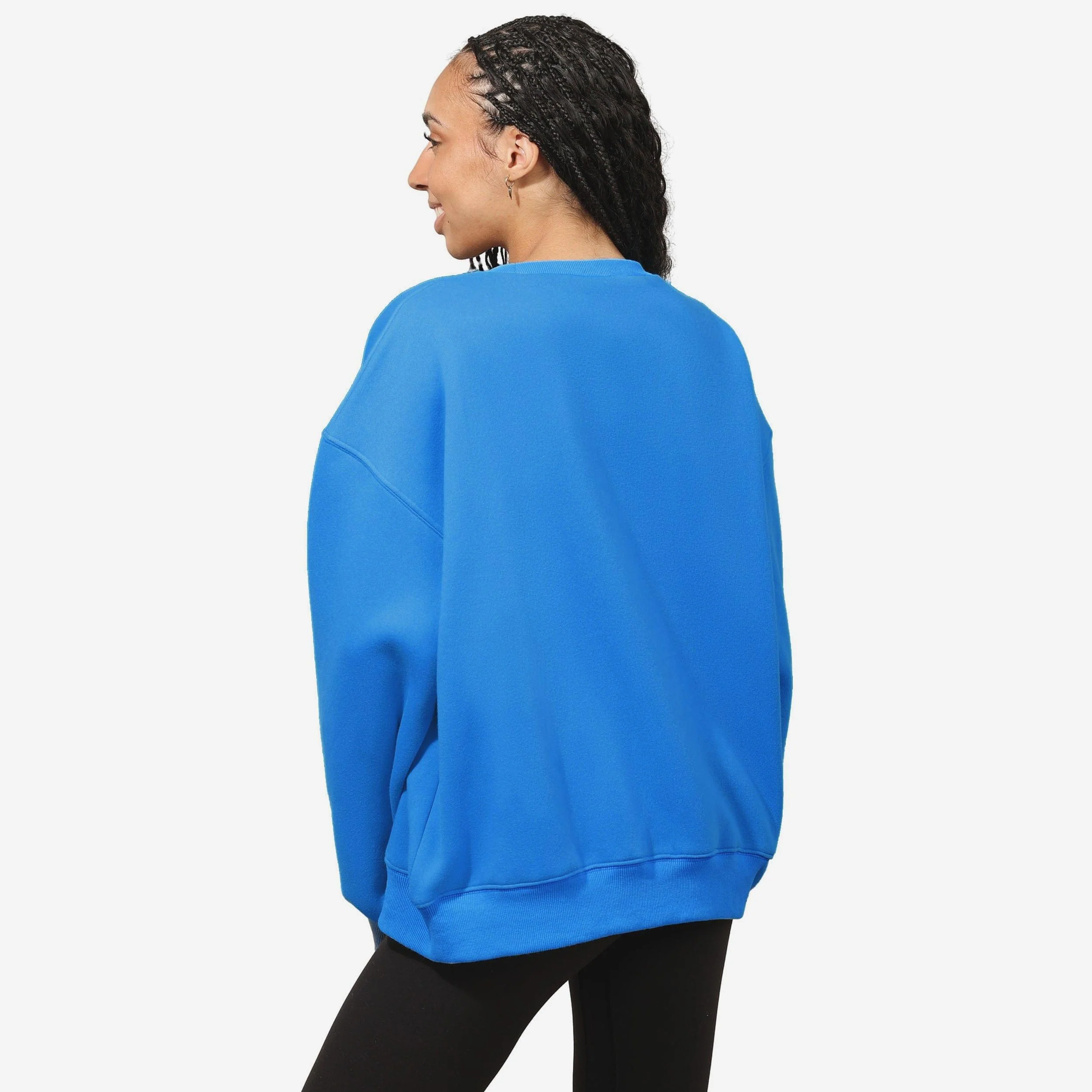 Detroit Lions Womens Rhinestone Logo Oversized Crew Neck Sweatshirt - Image 3