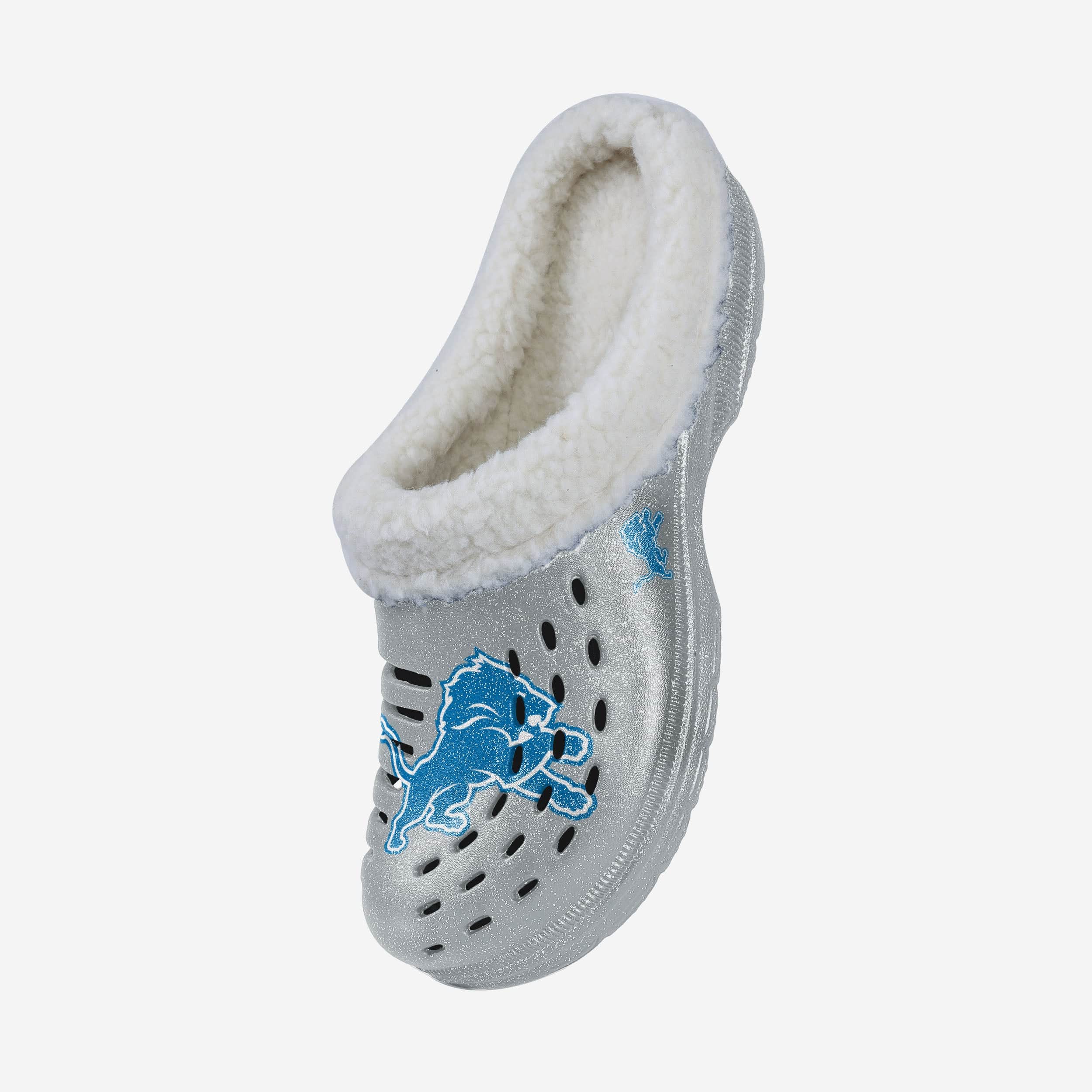Detroit Lions Womens Sherpa Lined Glitter Clog - Image 2