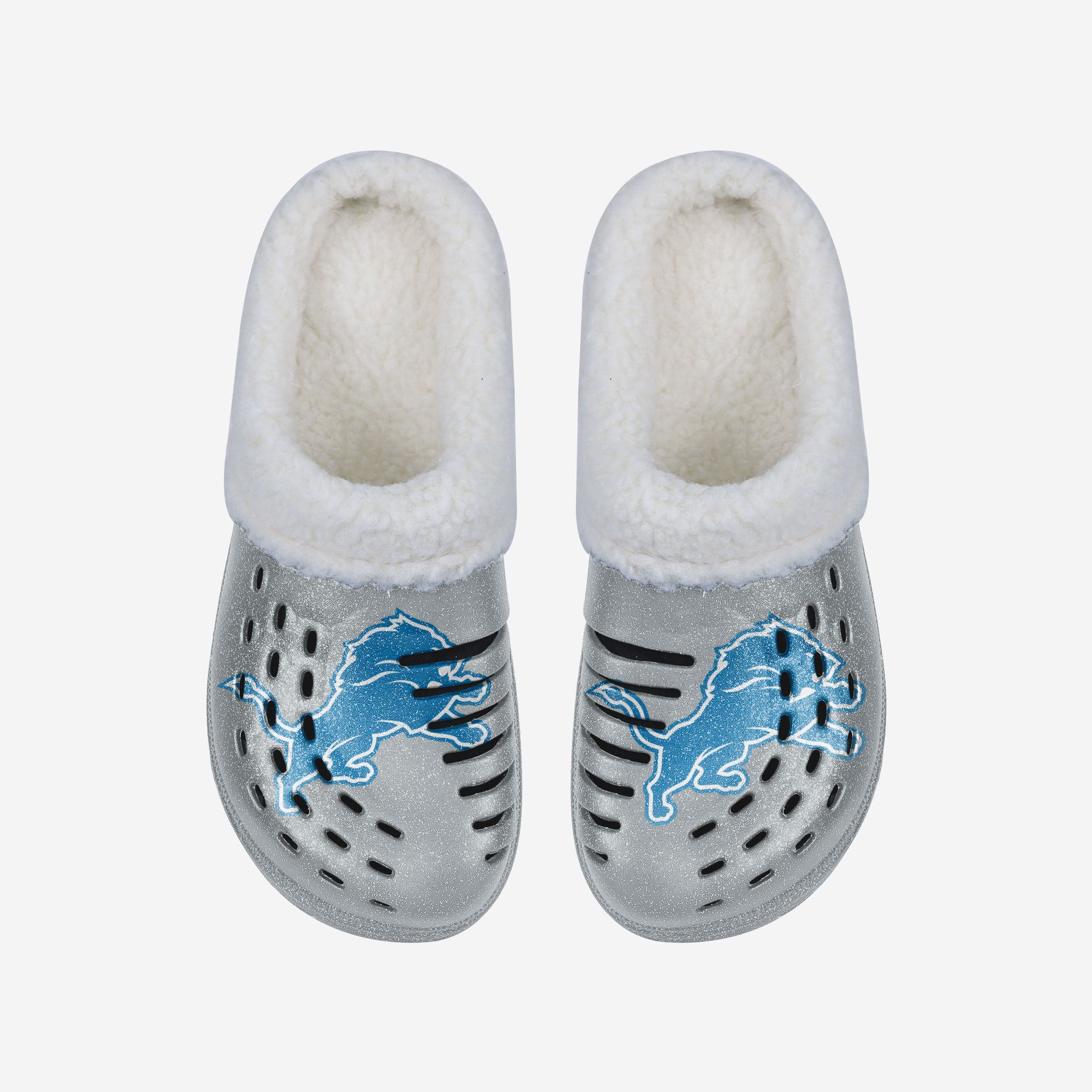 Detroit Lions Womens Sherpa Lined Glitter Clog - Image 4