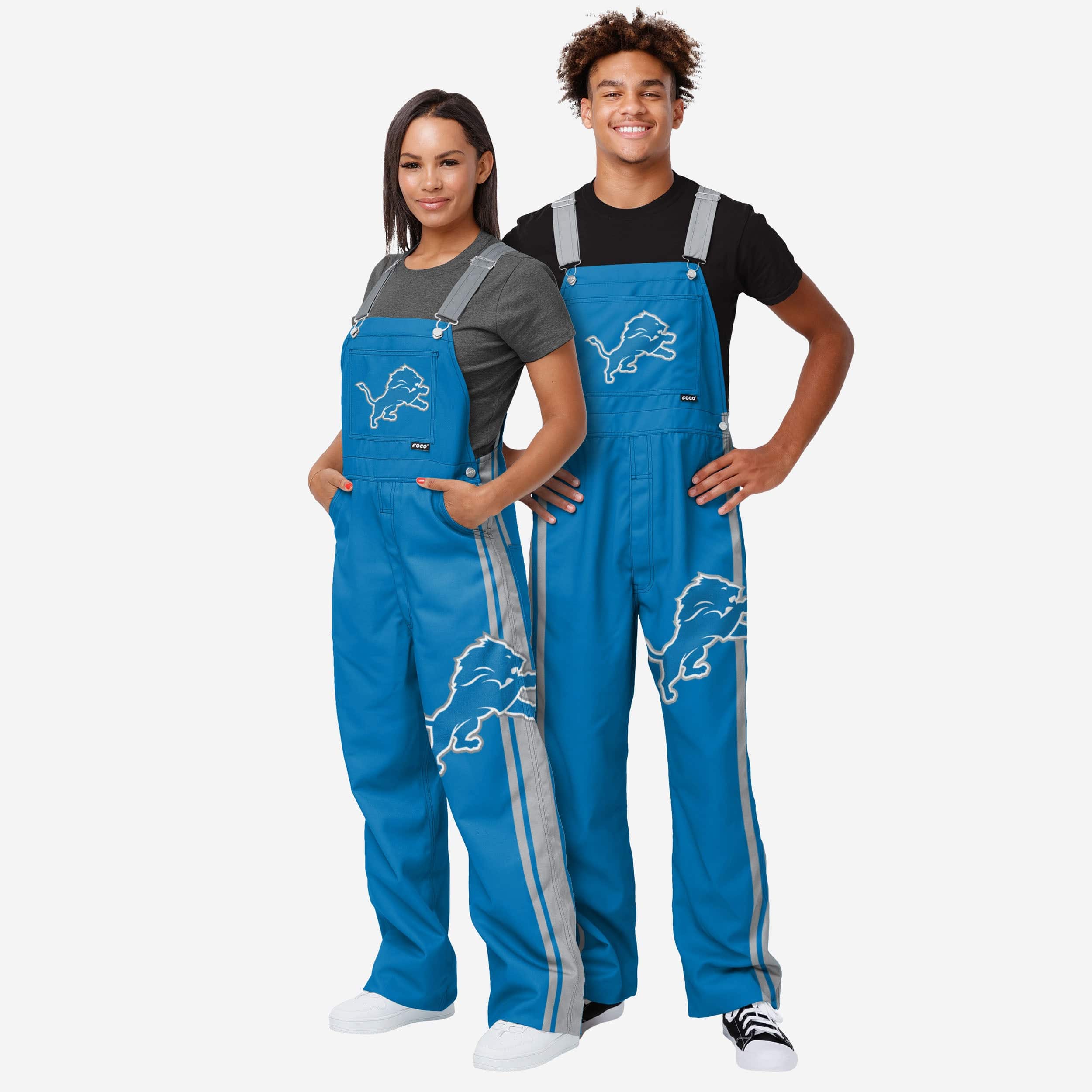 Detroit Lions Womens Team Stripe Bib Overalls - Image 3
