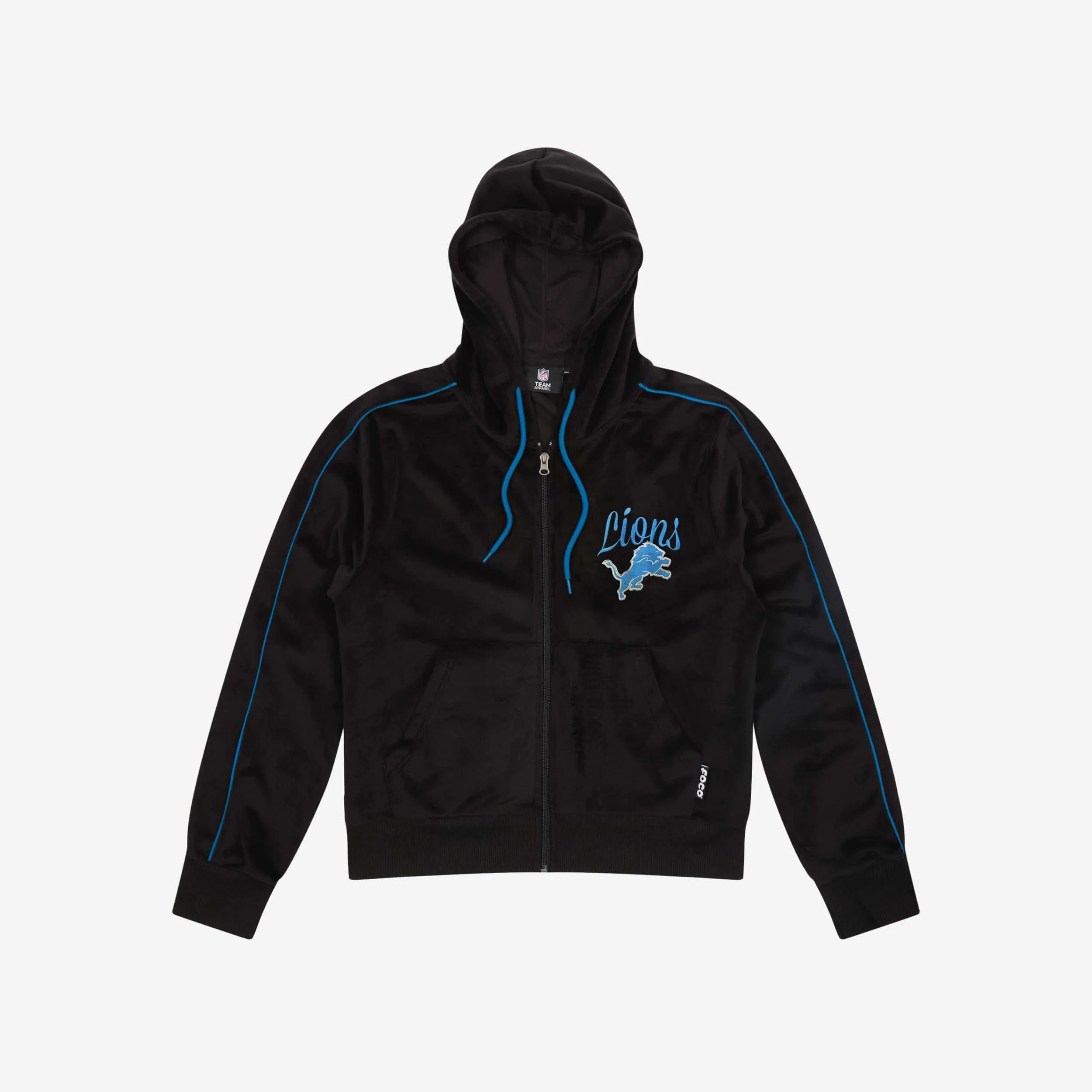 Detroit Lions Womens Velour Zip Up Top - Image 4