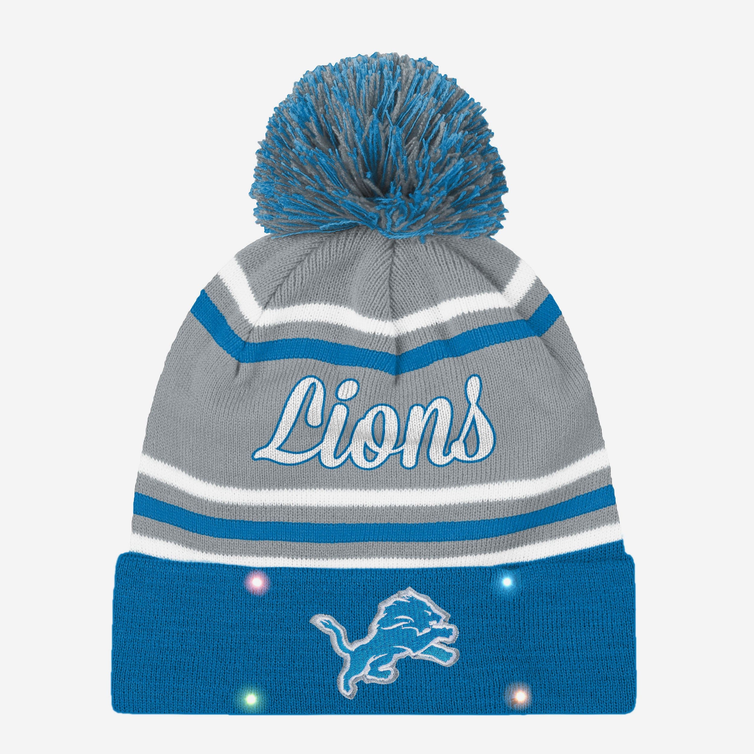 Detroit Lions Womens Wordmark Script Light Up Beanie - Image 2