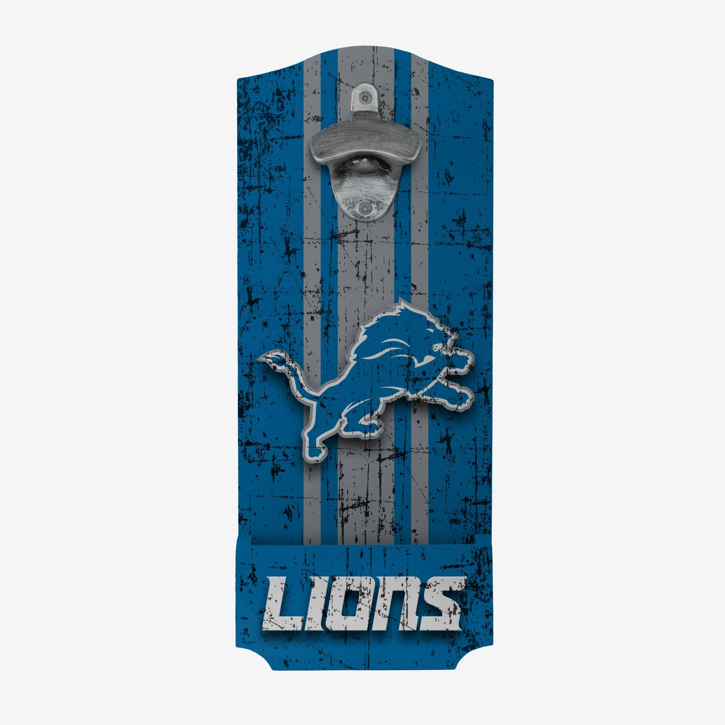 Detroit Lions Wooden Bottle Cap Opener Sign - Image 2