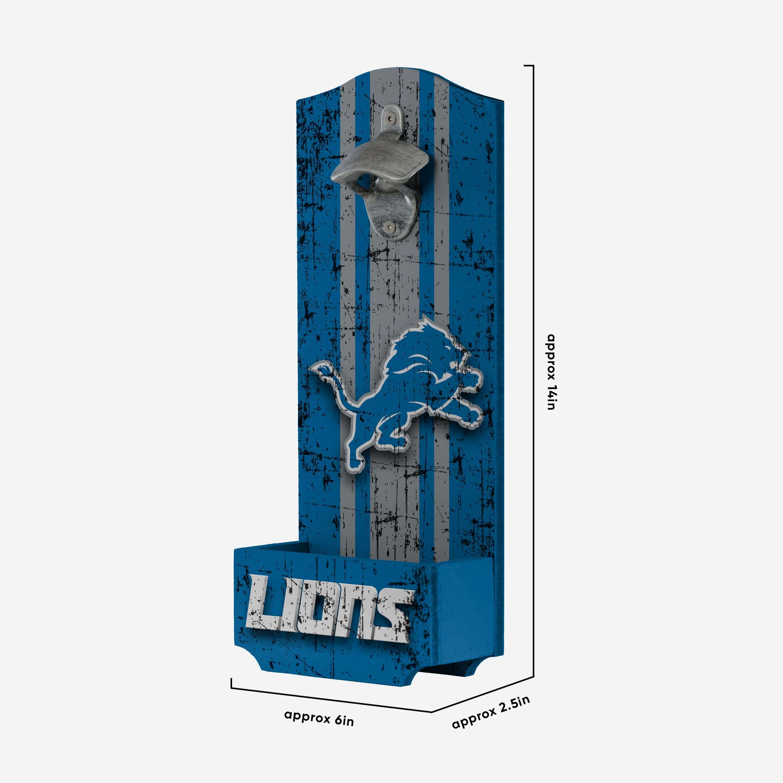 Detroit Lions Wooden Bottle Cap Opener Sign - Image 5