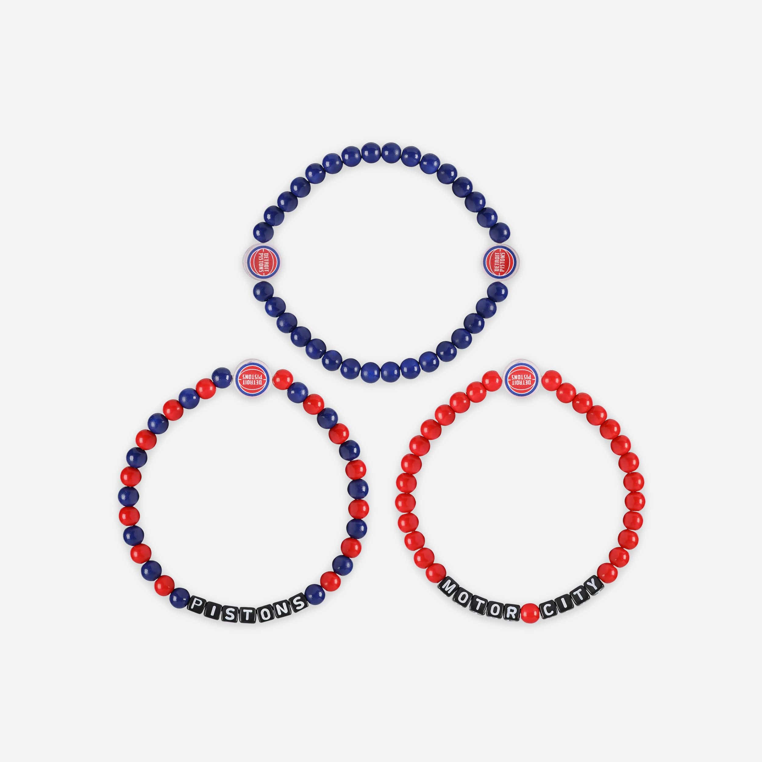 Detroit Pistons 3 Pack Beaded Friendship Bracelet - Image 3