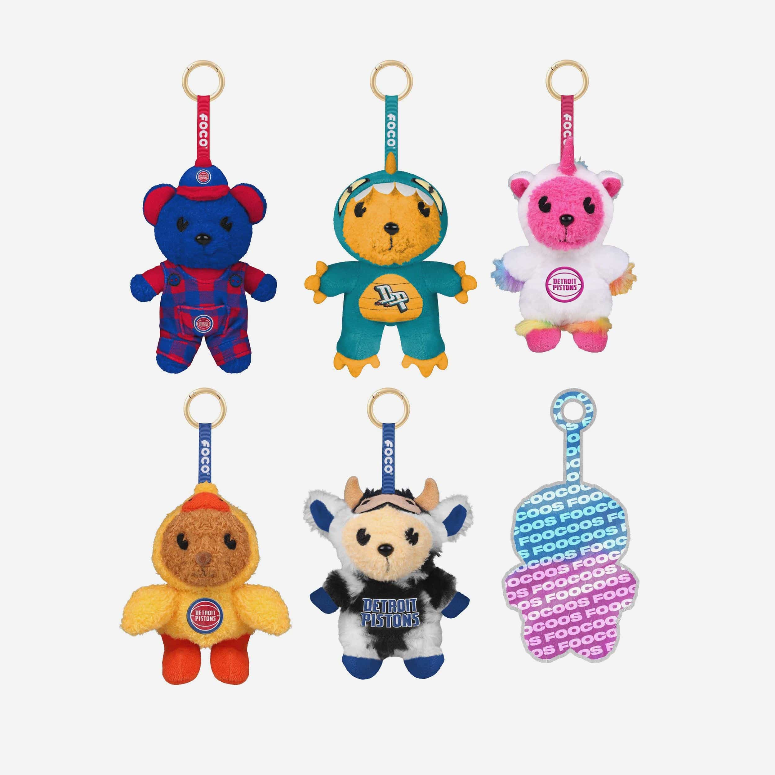Detroit Pistons FOOCOOS Plush Bag Charm Keychain Blind Box Series 1