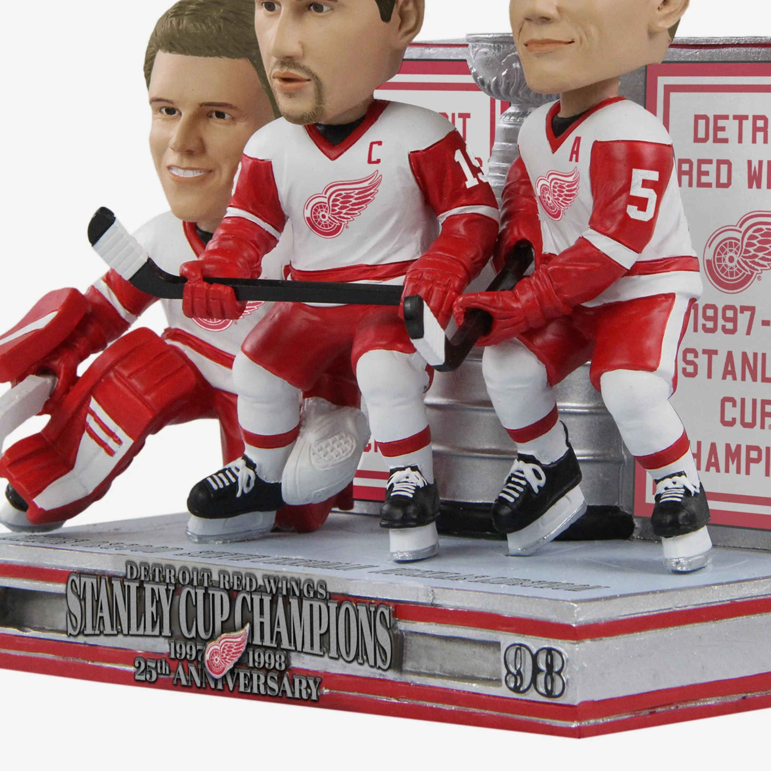 Detroit Red Wings 1998 Stanley Cup Champions 25th Anniversary Celebration Triple Bobblehead - Image 5