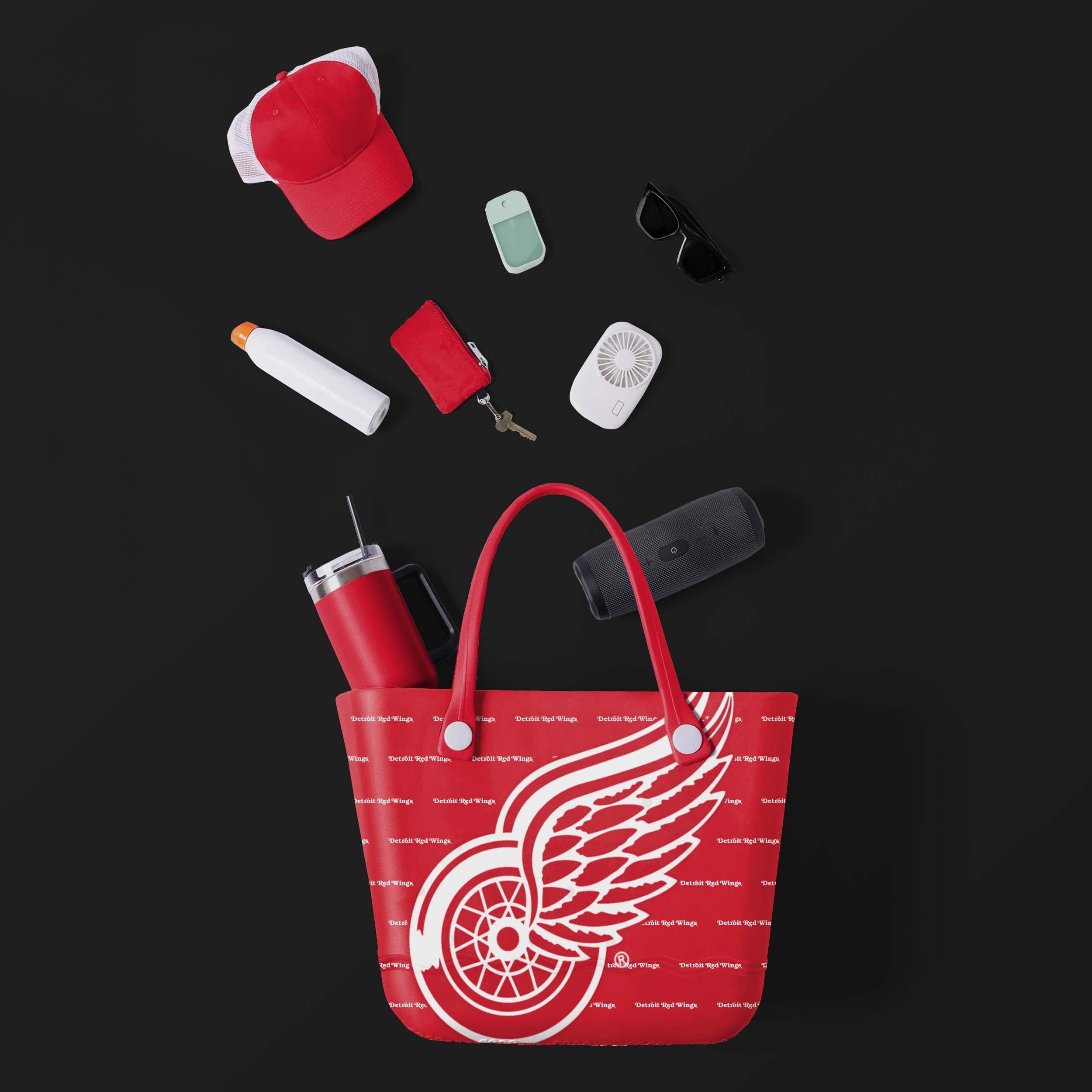Detroit Red Wings Big Logo Mini Print Tailgate Tote Bag - Image 2