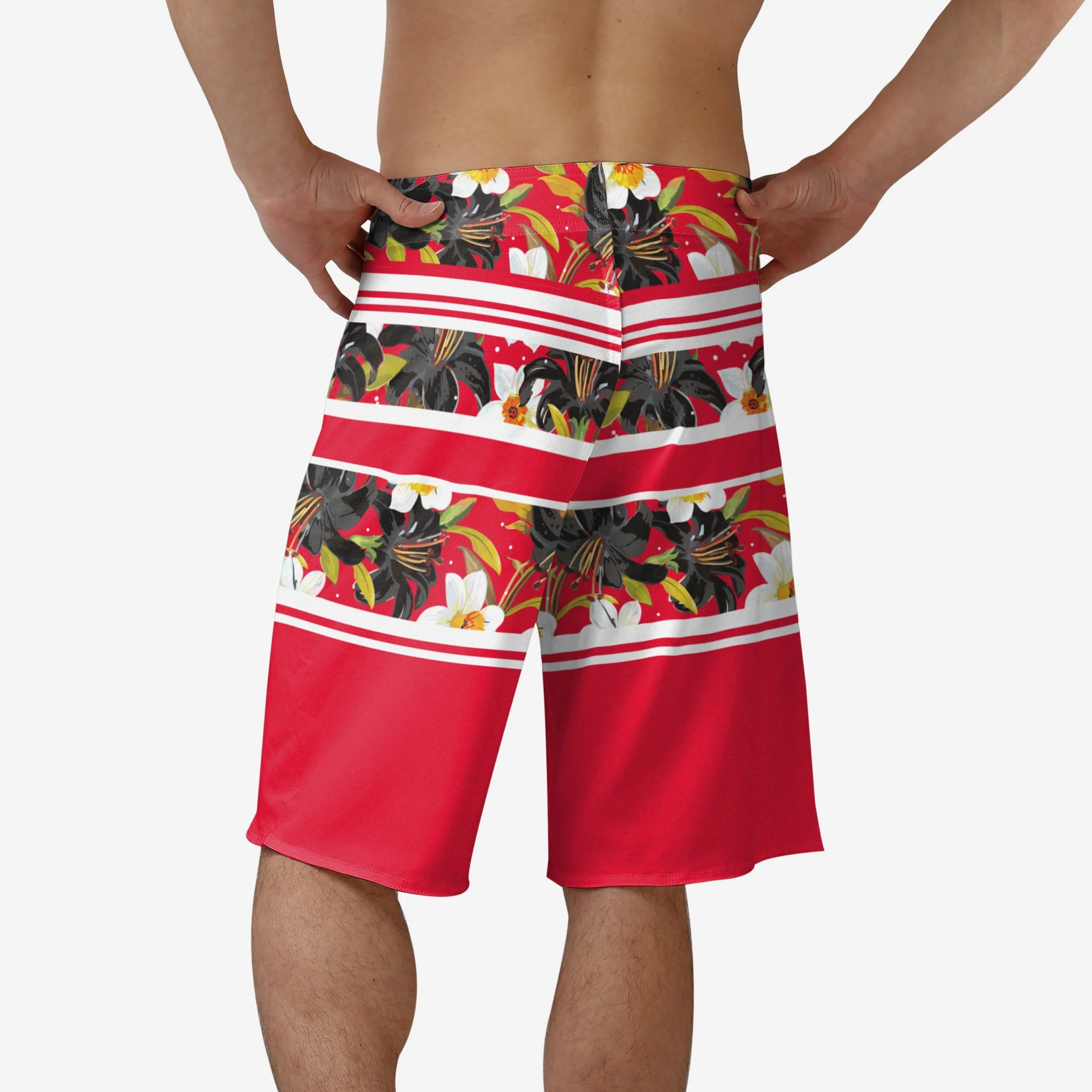 Detroit Red Wings Floral Stripe Boardshorts - Image 2