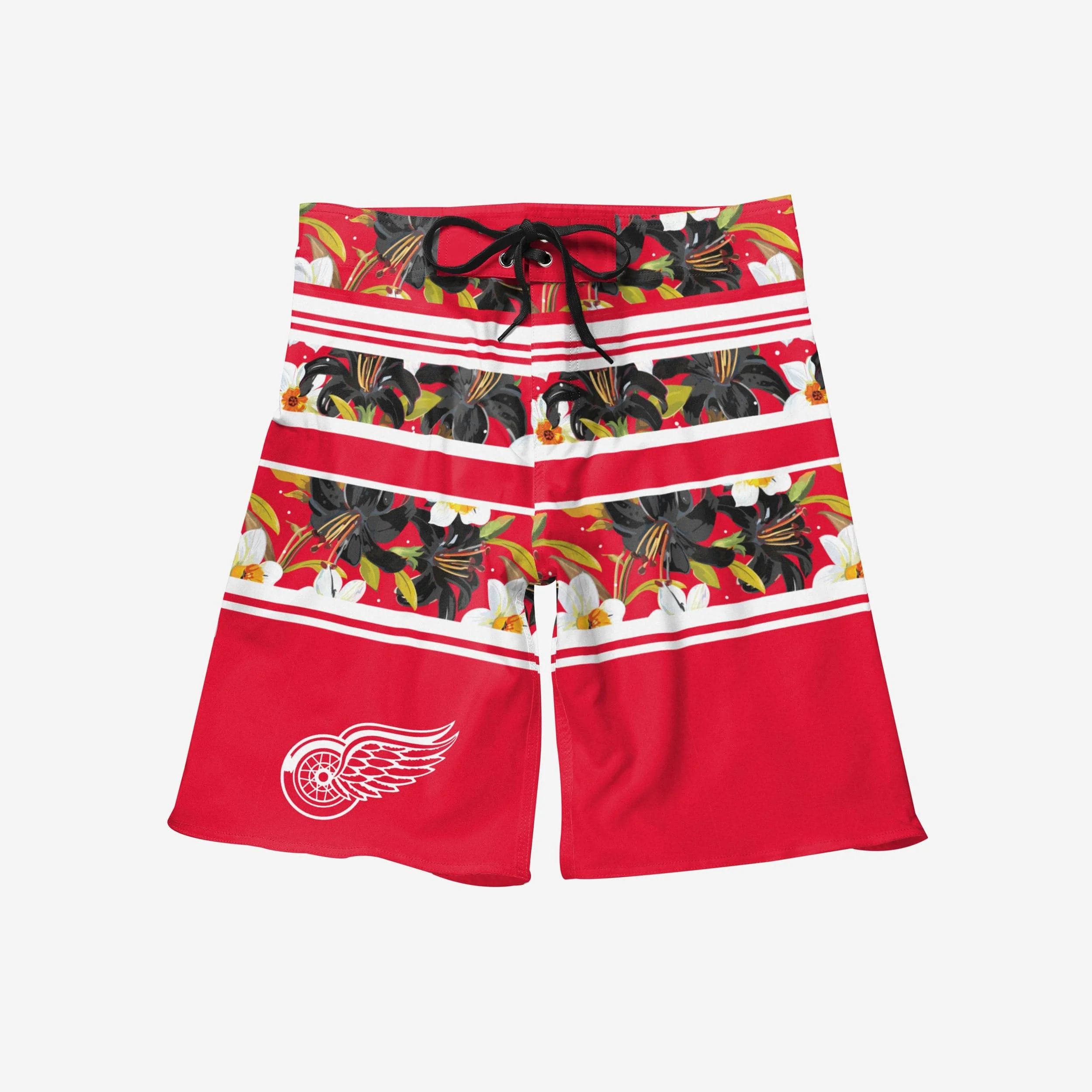 Detroit Red Wings Floral Stripe Boardshorts - Image 3